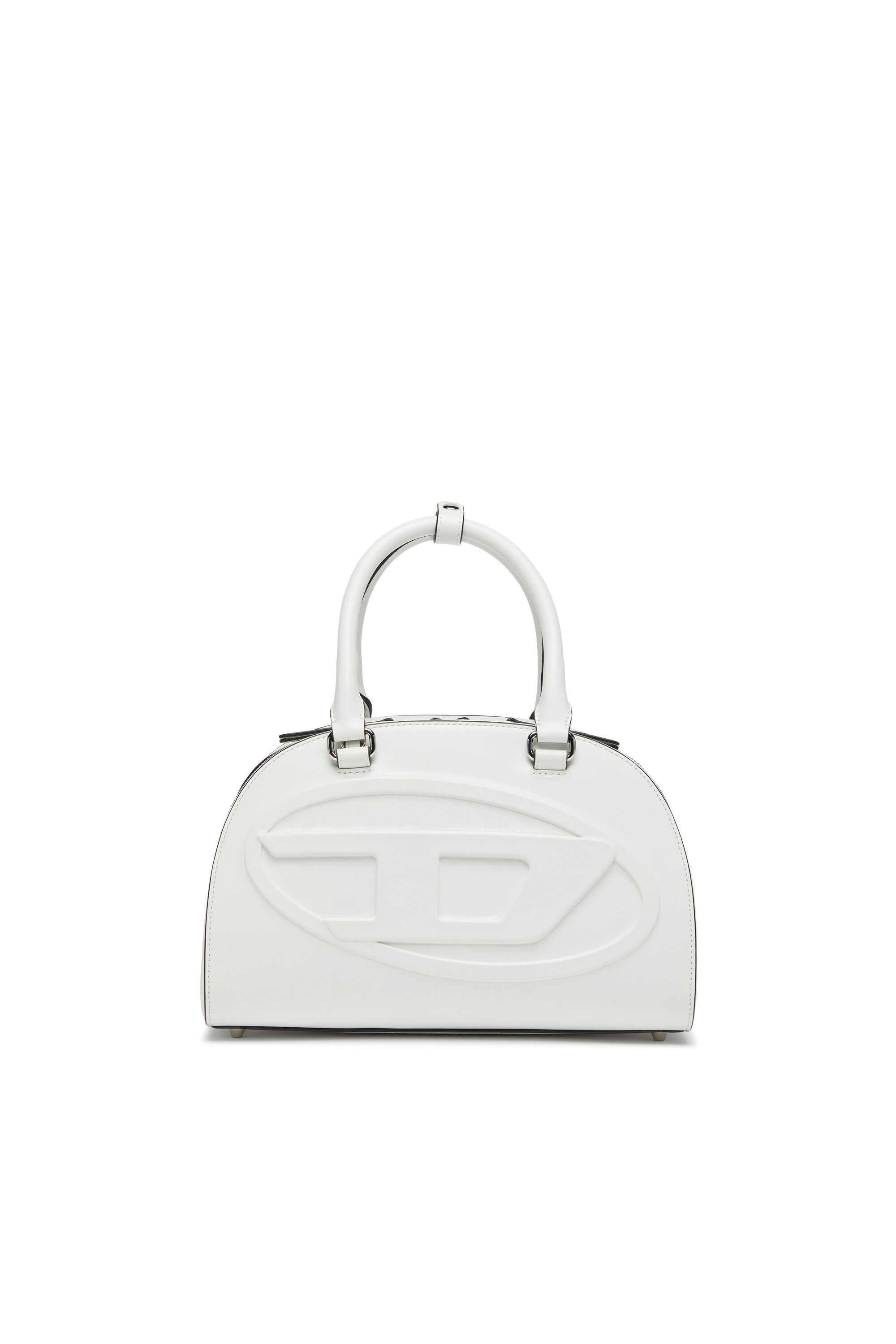Diesel - 1DR DOME TOP HANDLE, Woman's Leather bowling bag in White - 1