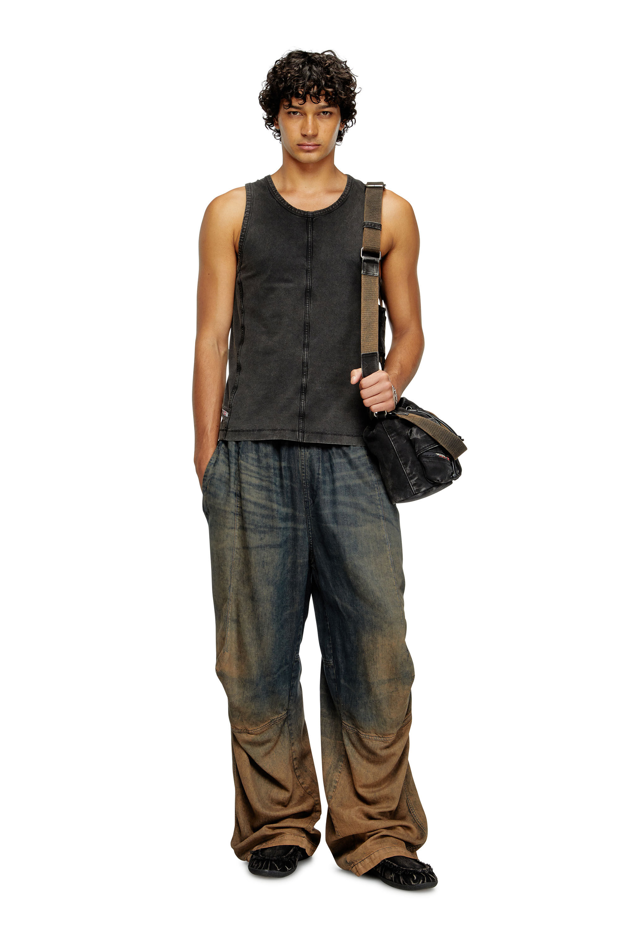 DIESEL T-Mely-Sl タンクトップ　M Men's Tank top in denim-look jersey | Black | Diesel AU