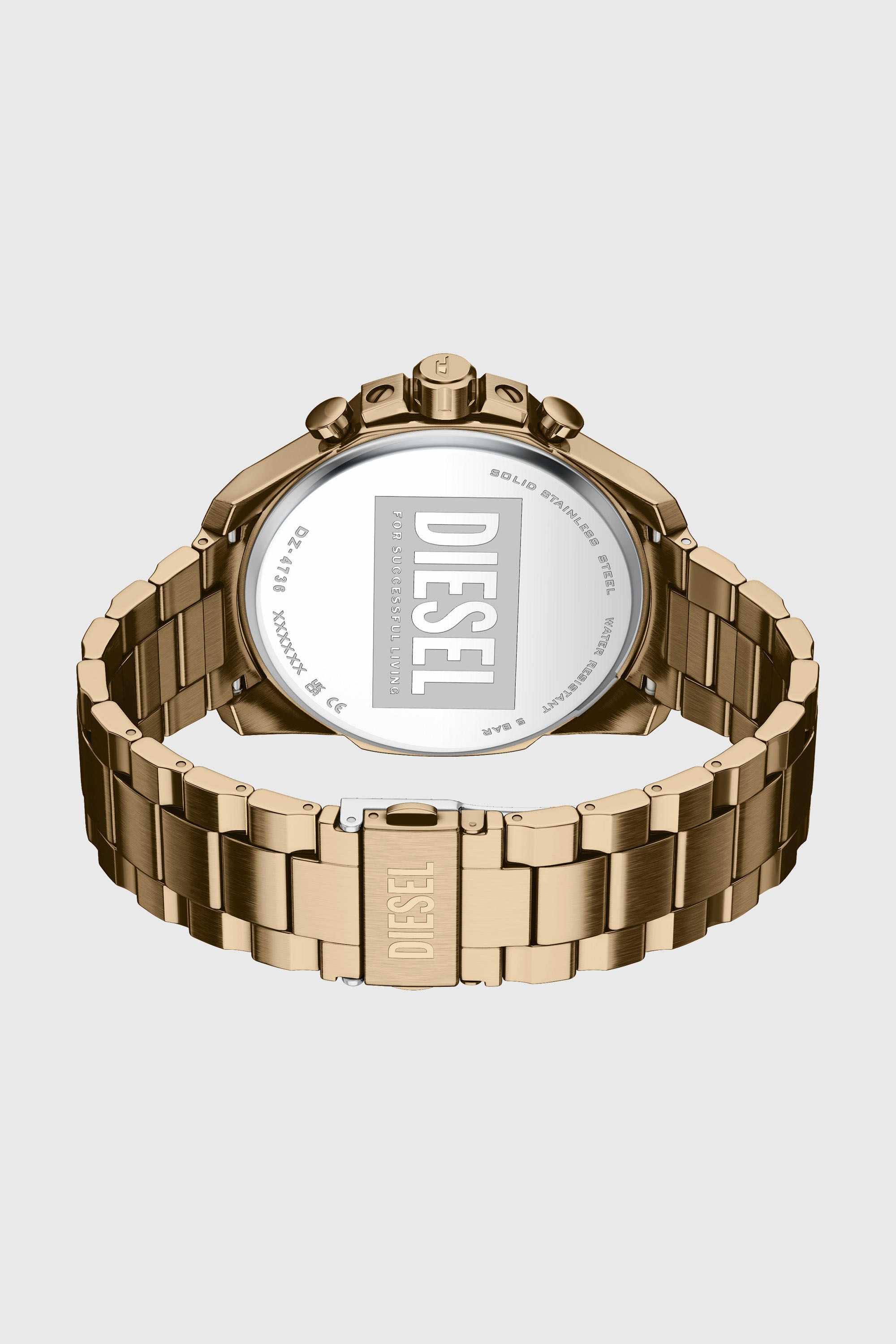 Diesel - DZ4736 WATCH, Man's Mega Chief Slim antique gold-tone stainless steel watch in Gold - 4