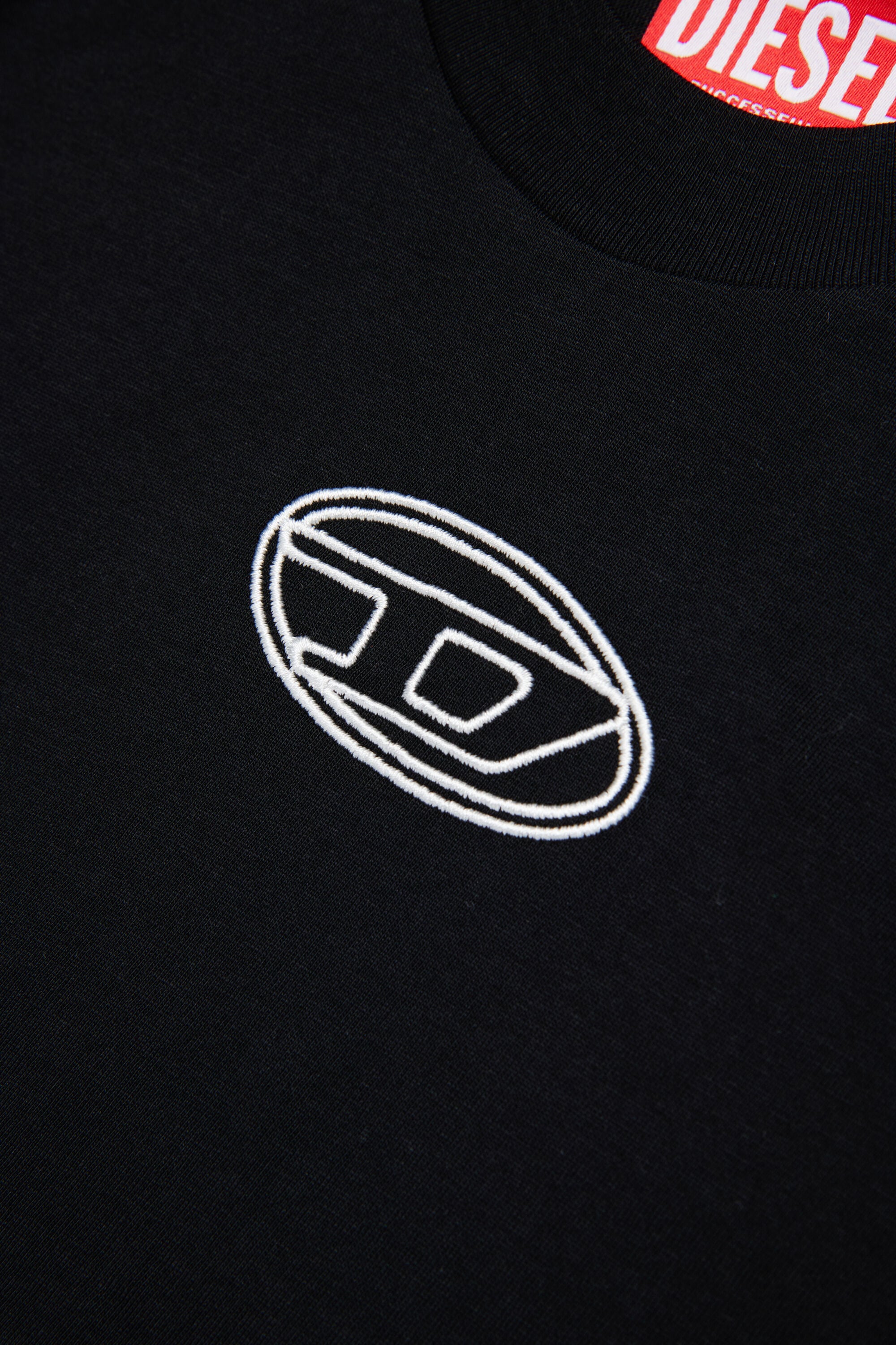 Diesel - TIXAN, Woman's Cotton T-shirt with central logo in Black - 4