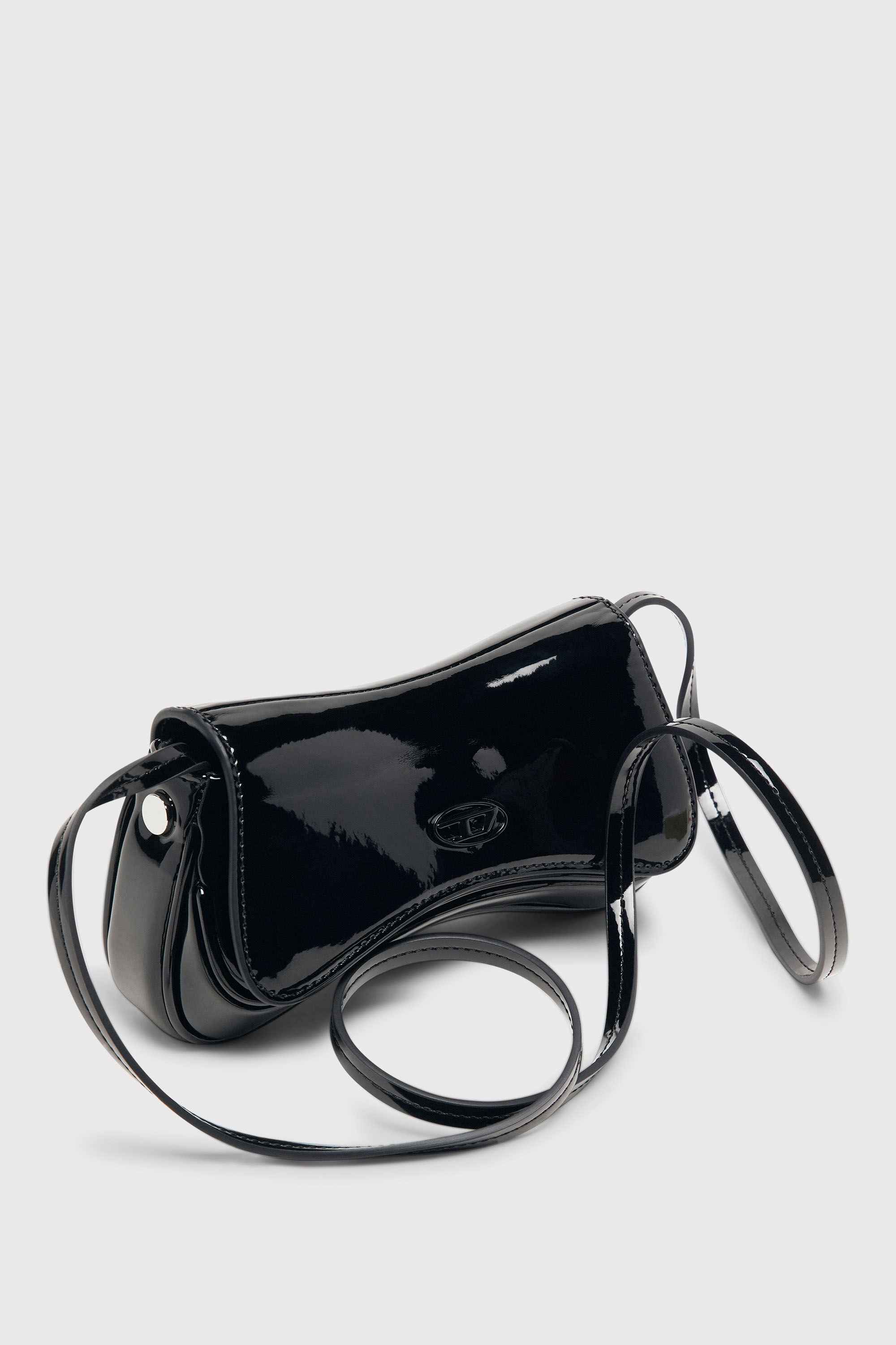 Diesel - PLAY CROSSBODY XS, Woman's Play-Small crossbody bag glossy in Black/Flash mirror - 6