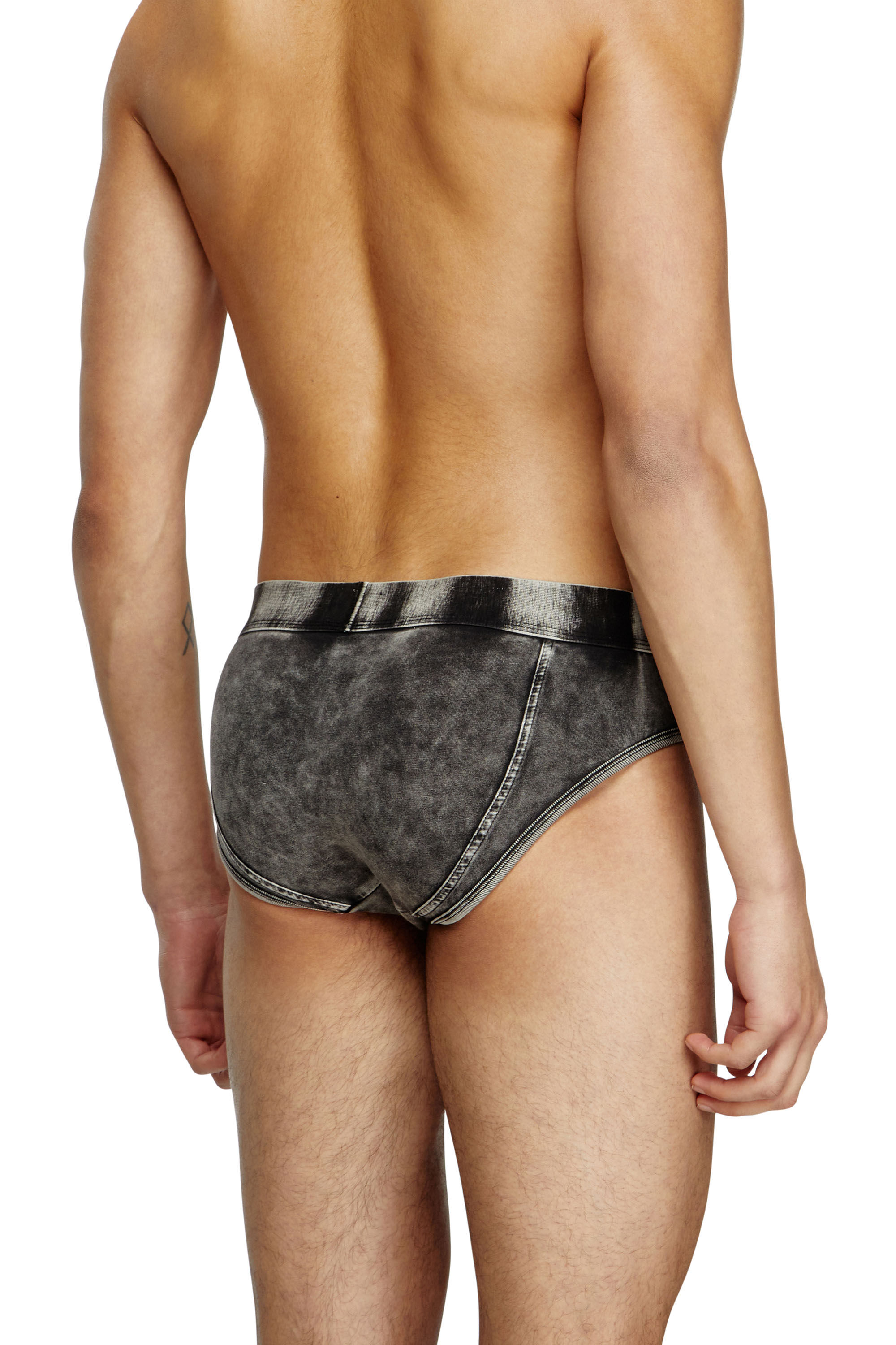 Diesel - ANDRE-DNM, Man's Denim-effect briefs in Black - 4