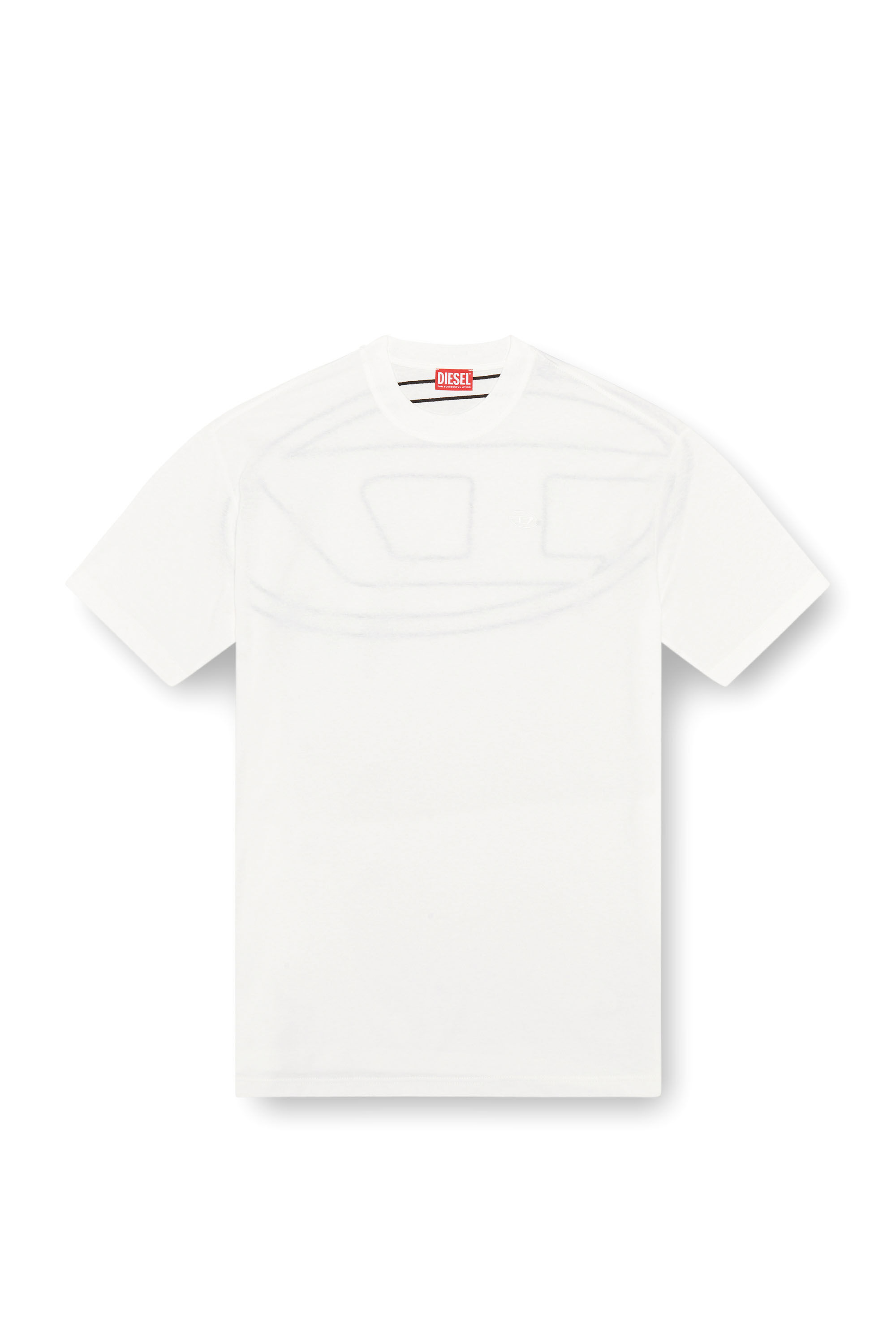 Diesel - T-BOGGY-MEGOVAL-D, Man's T-shirt with maxi oval D embroidery in White - 2