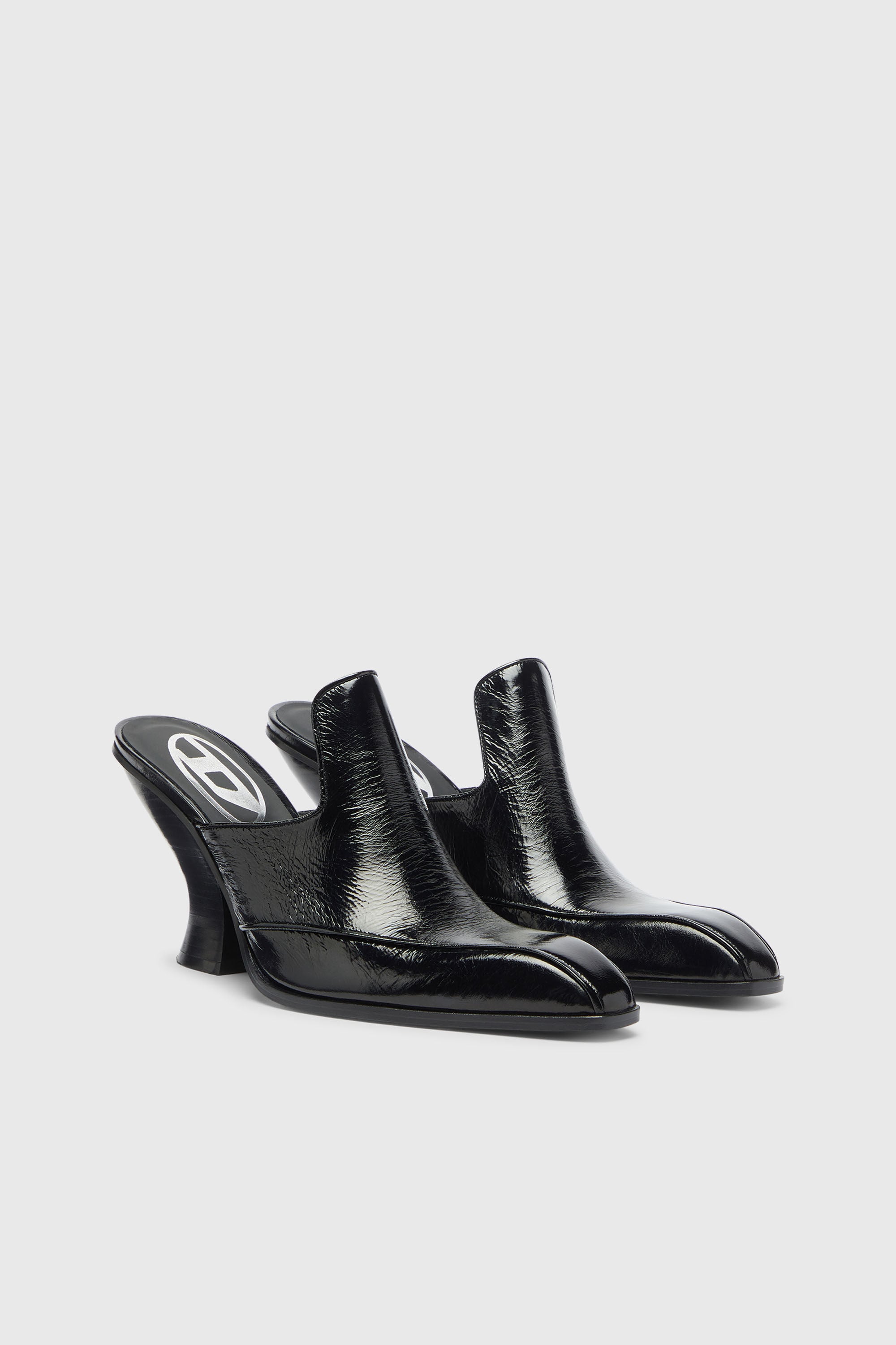 Diesel - D-LUFFY-75-MULE, Woman's D-Luffy - Western-style mules in patent leather in Black - 2