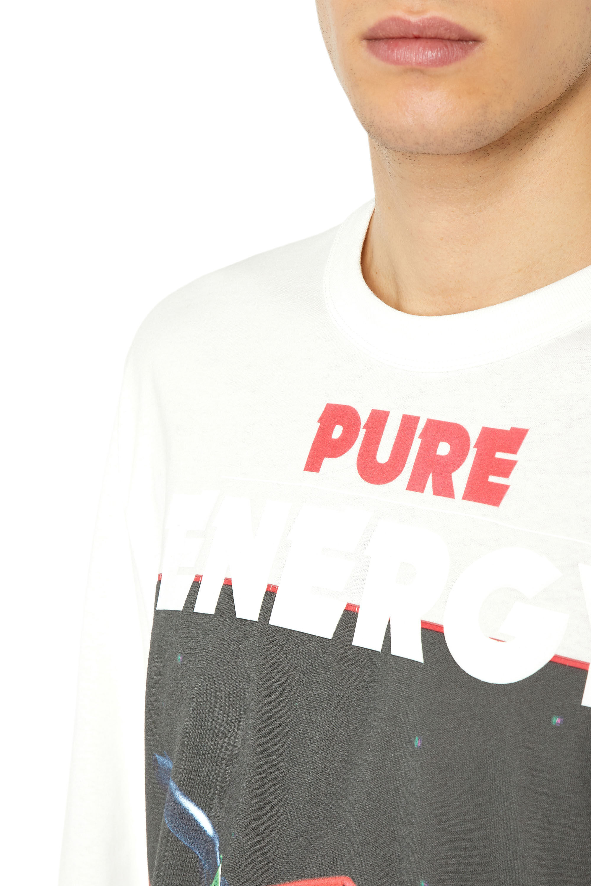 Diesel - T-CRANE-LS-G4, Man's Long-sleeve T-shirt with graphic prints in White - 5