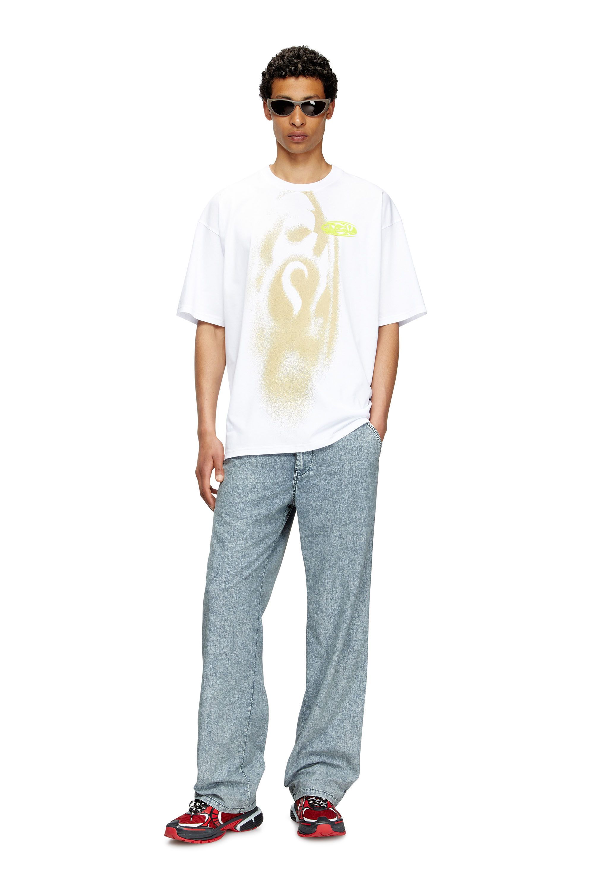 Diesel - T-BOXT-T7, Man's T-shirt with spray-effect print in White - 3