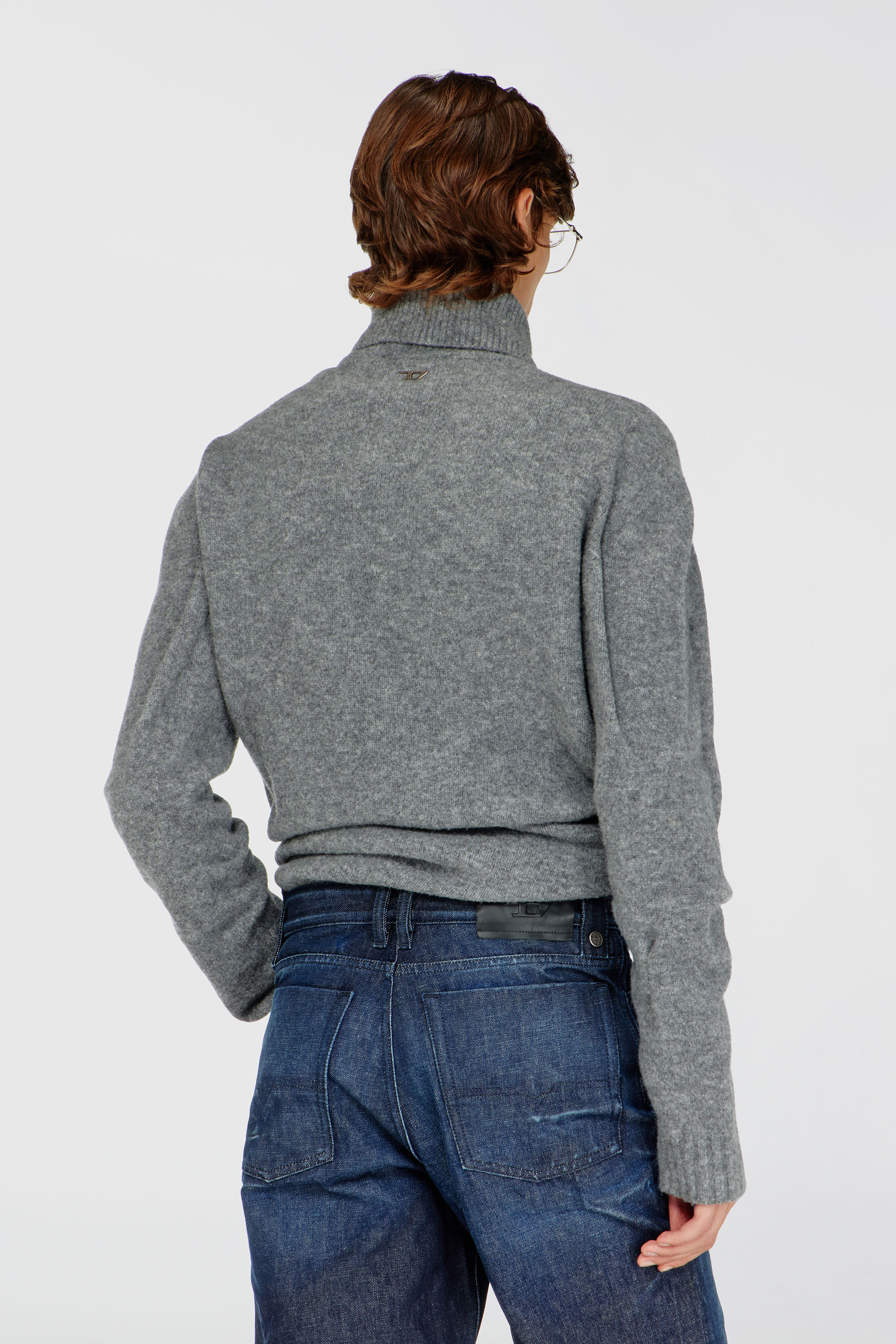 Diesel - K-ANDREW, Man's Button-neck jumper in wrinkled boiled knit in null - 4