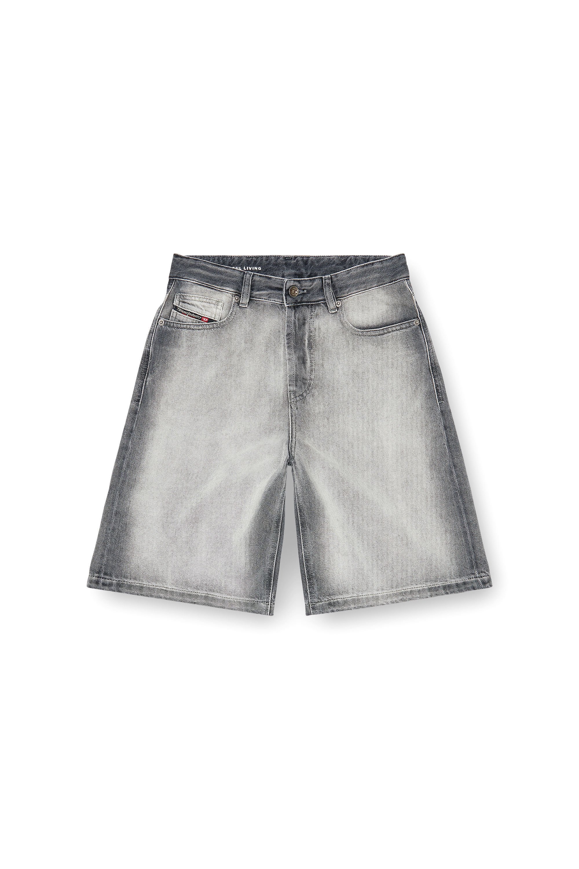 Diesel - DE-SIRE-SHORT-FSI, Woman's Shorts in soft skeleton denim in Grey - 2