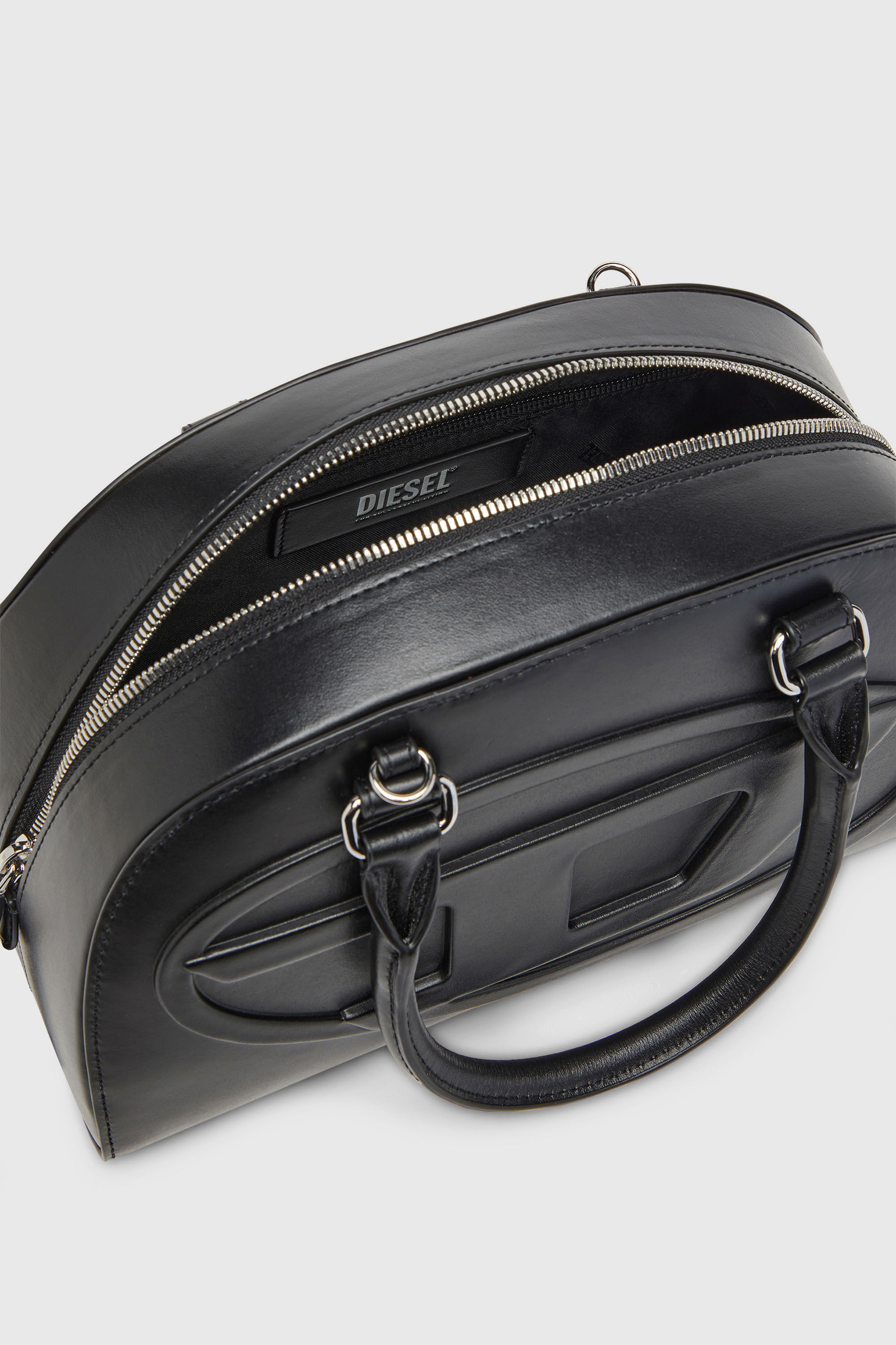 Diesel - 1DR DOME TOP HANDLE, Woman's 1DR Dome-Leather bowling bag in Black - 5