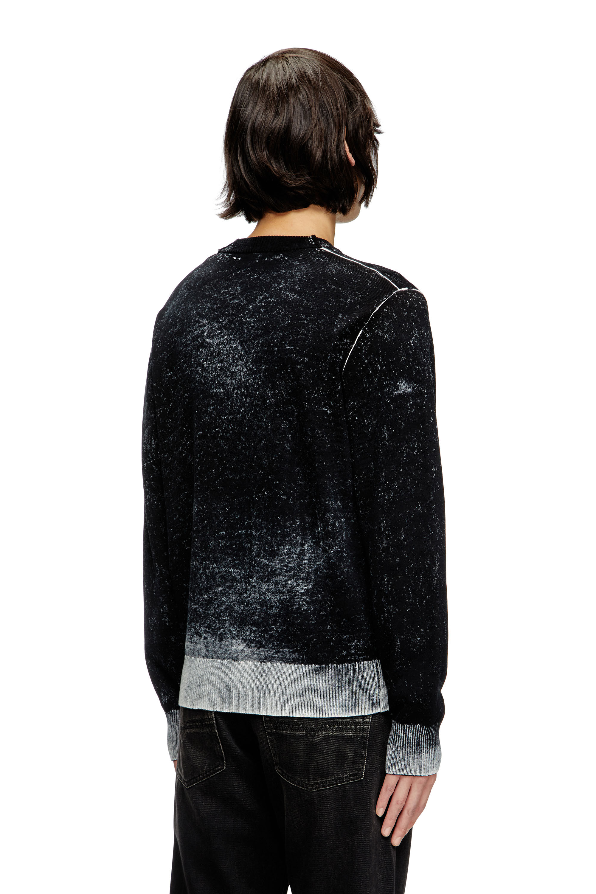 Men's Reverse-print cotton jumper | Black | Diesel AU