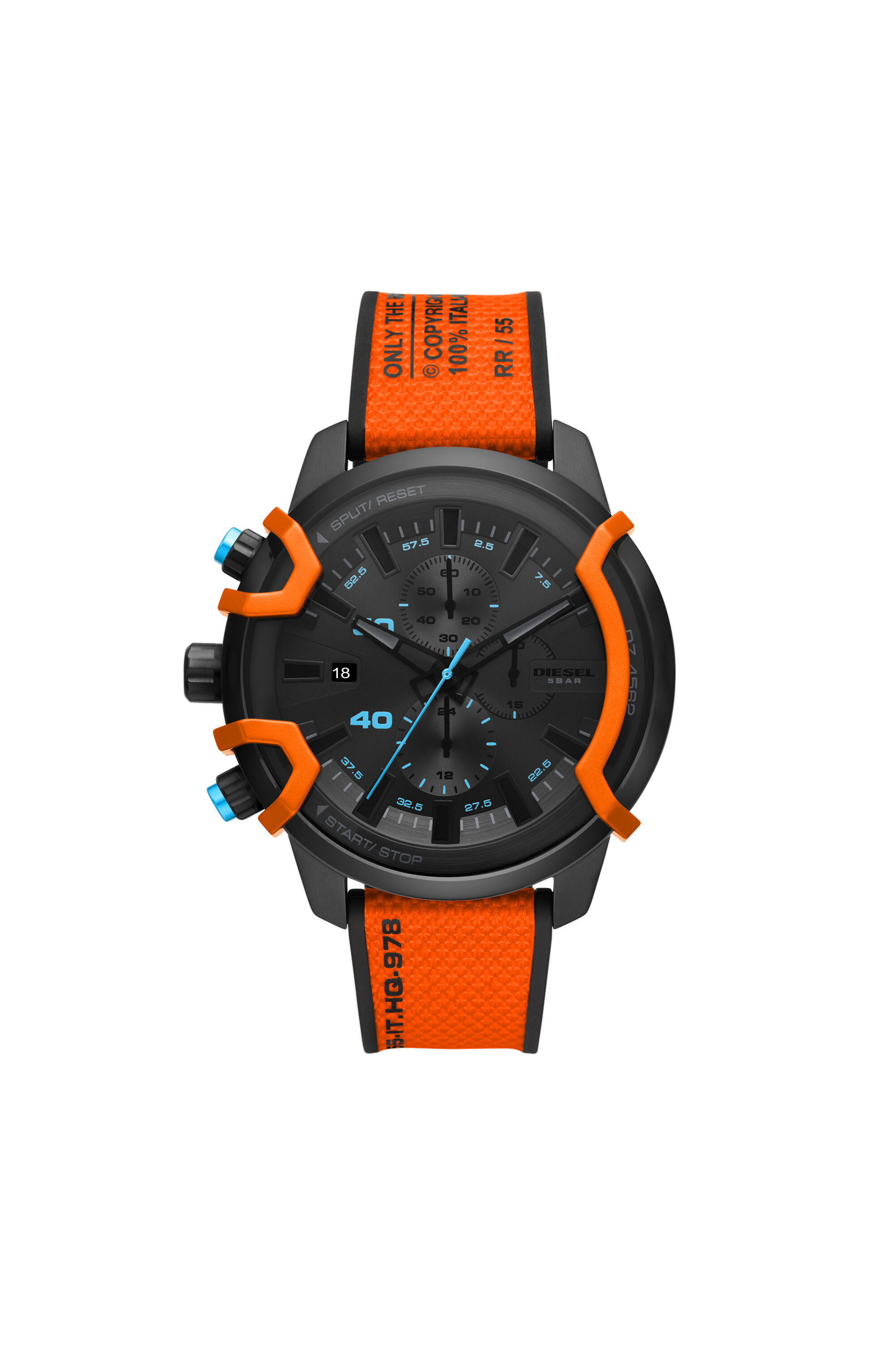 DZ4562 Man Griffed chronograph orange canvas watch Diesel