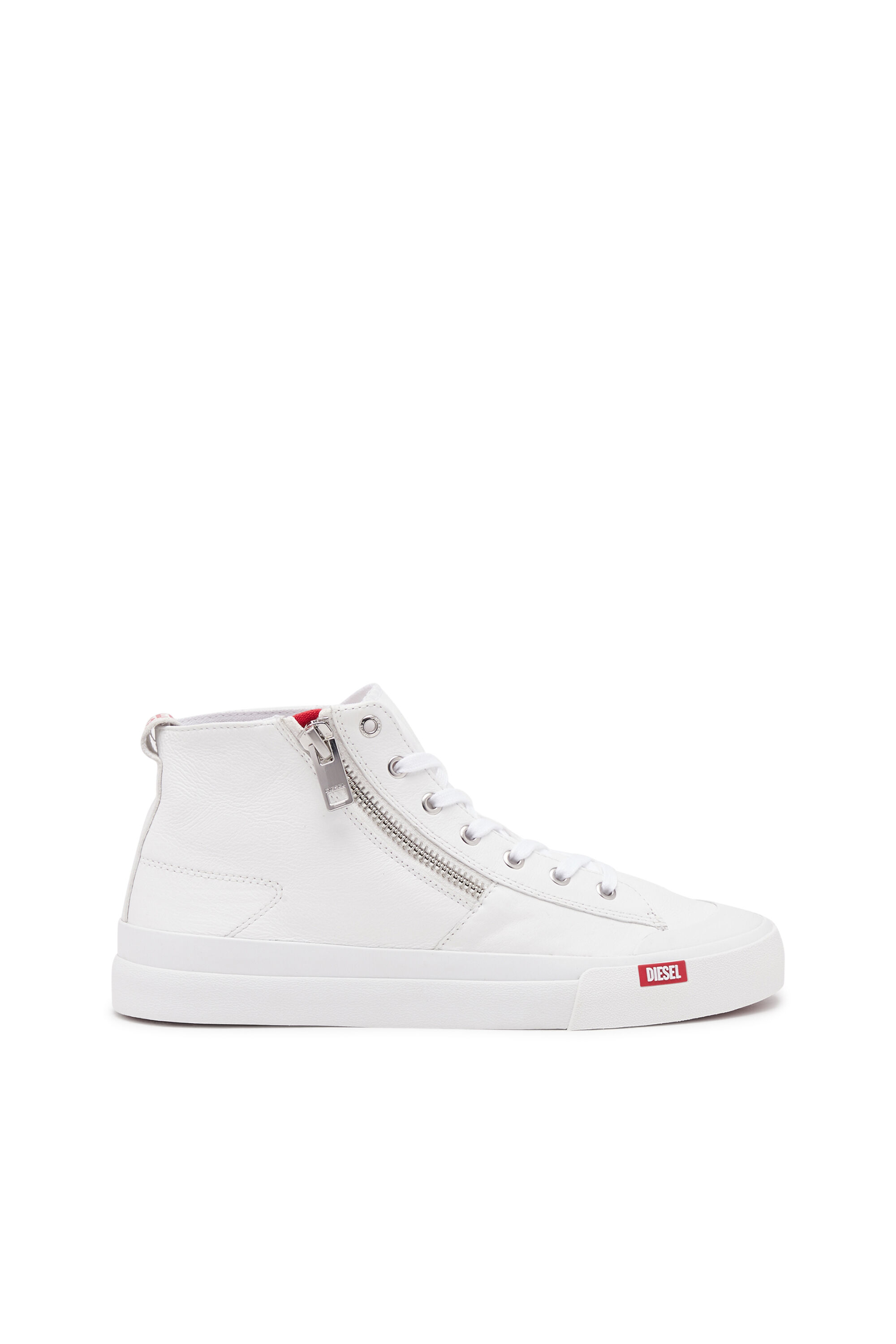 Men s S Athos Zip High top sneakers in premium leather White Diesel
