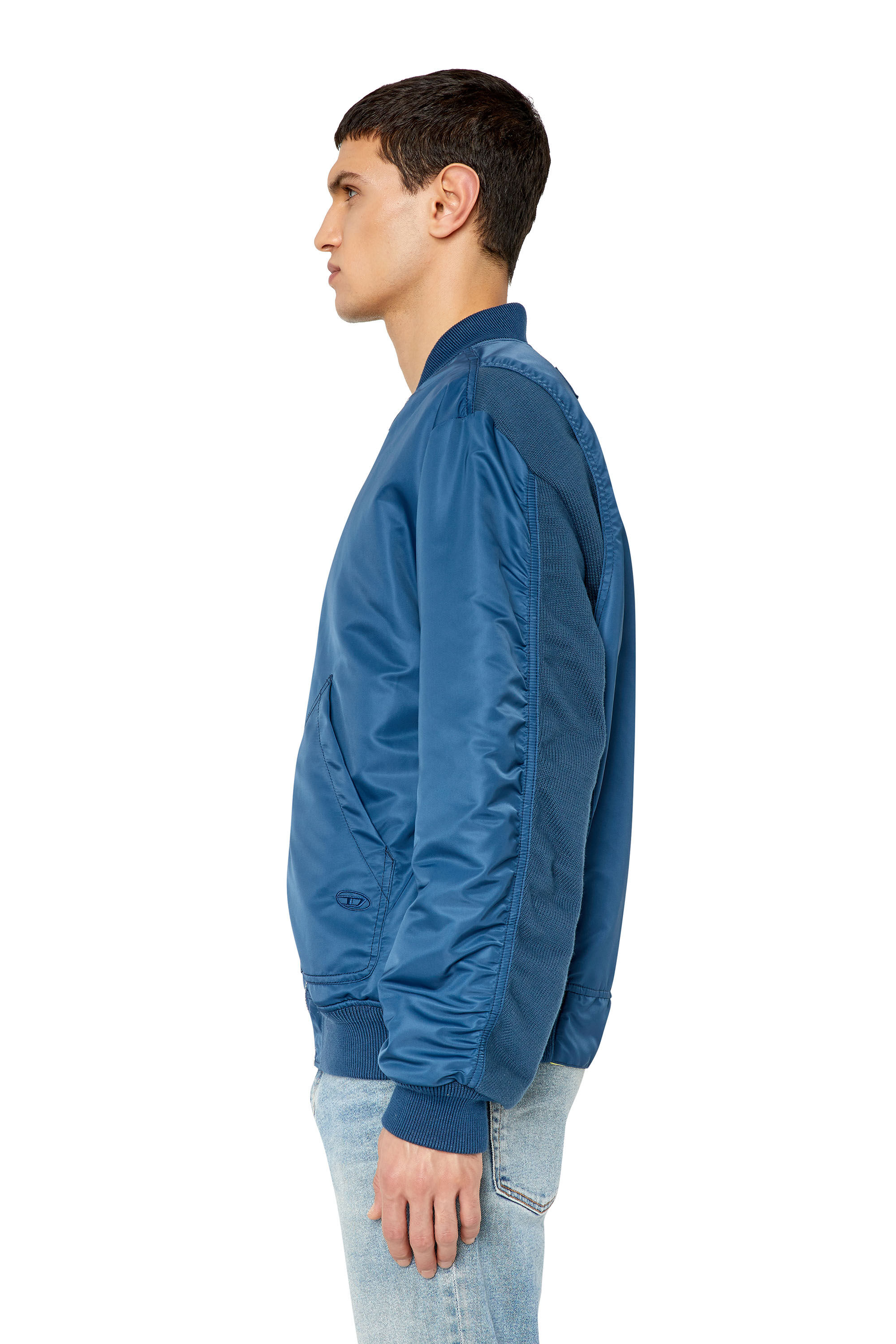 Diesel - J-MATT, Man's Reversible bomber in padded nylon in Blue - 5
