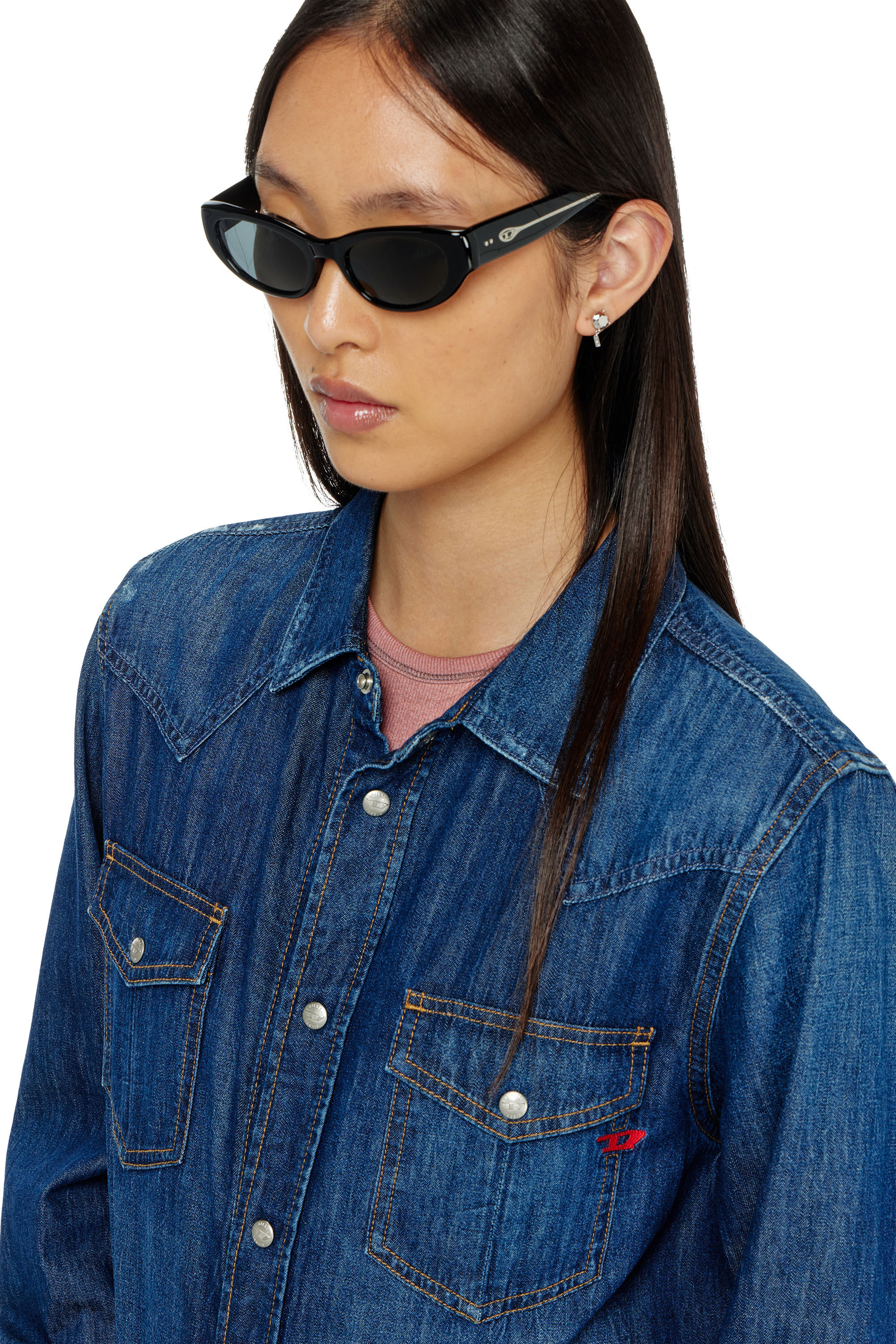 Diesel - 0DL2010U, Unisex's Cat-eye style sunglasses in Black - 4