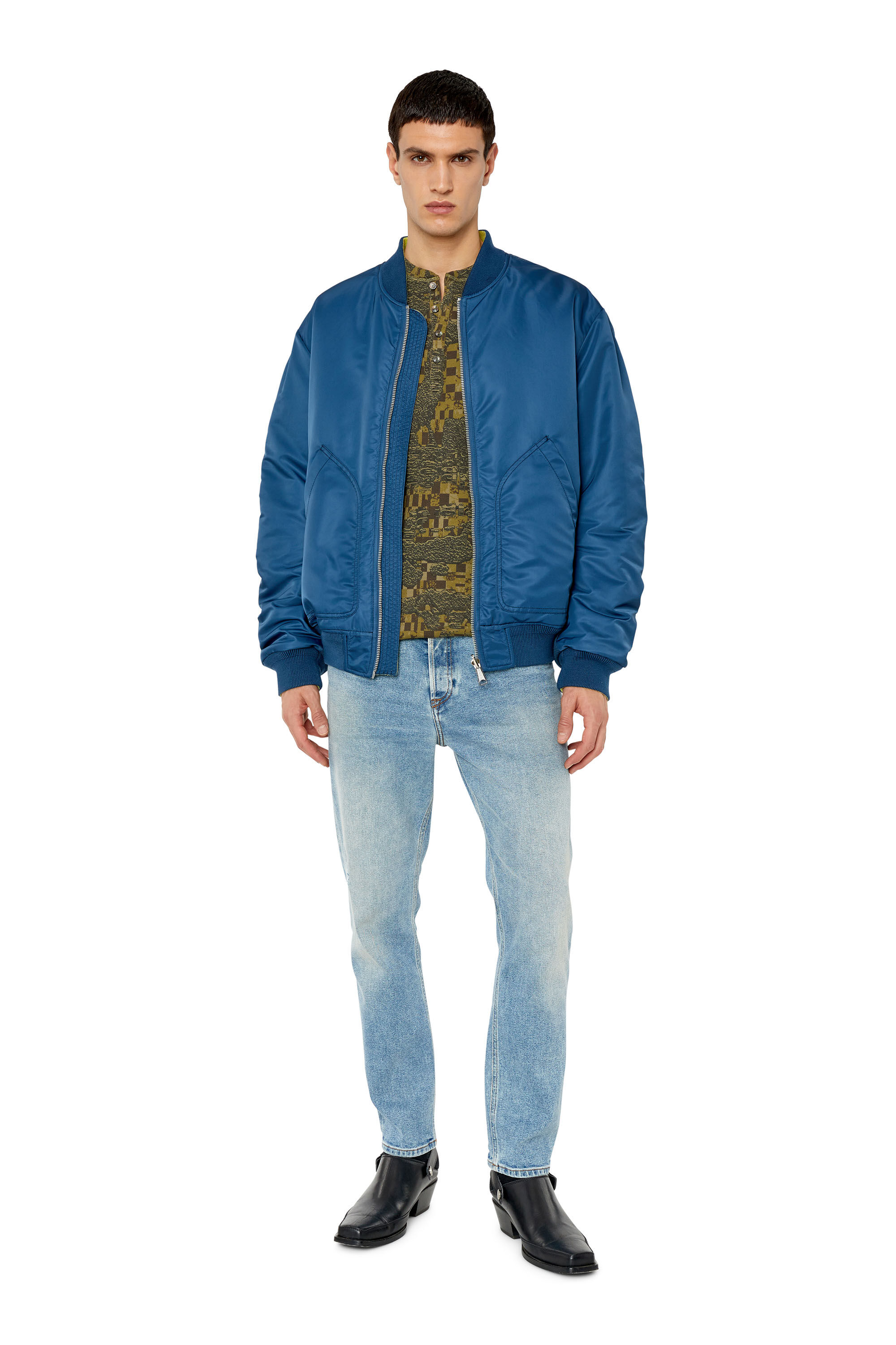 Diesel - J-MATT, Man's Reversible bomber in padded nylon in Blue - 1