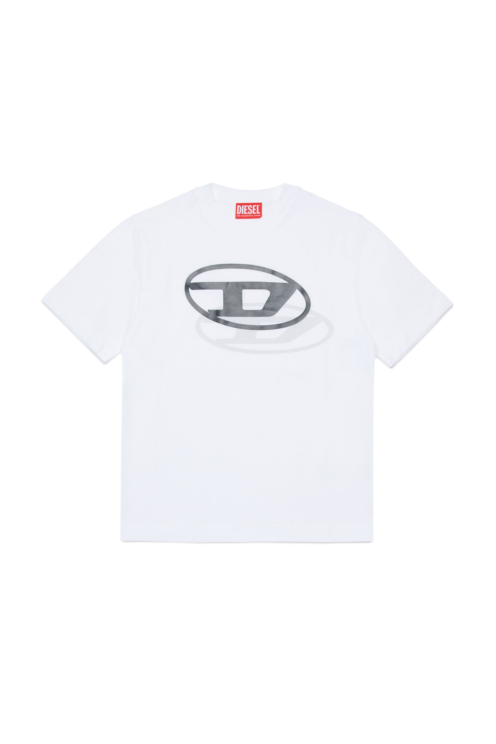 Diesel - TVALE OVER, Man's Cotton T-shirt with shadow Oval D in White - 1