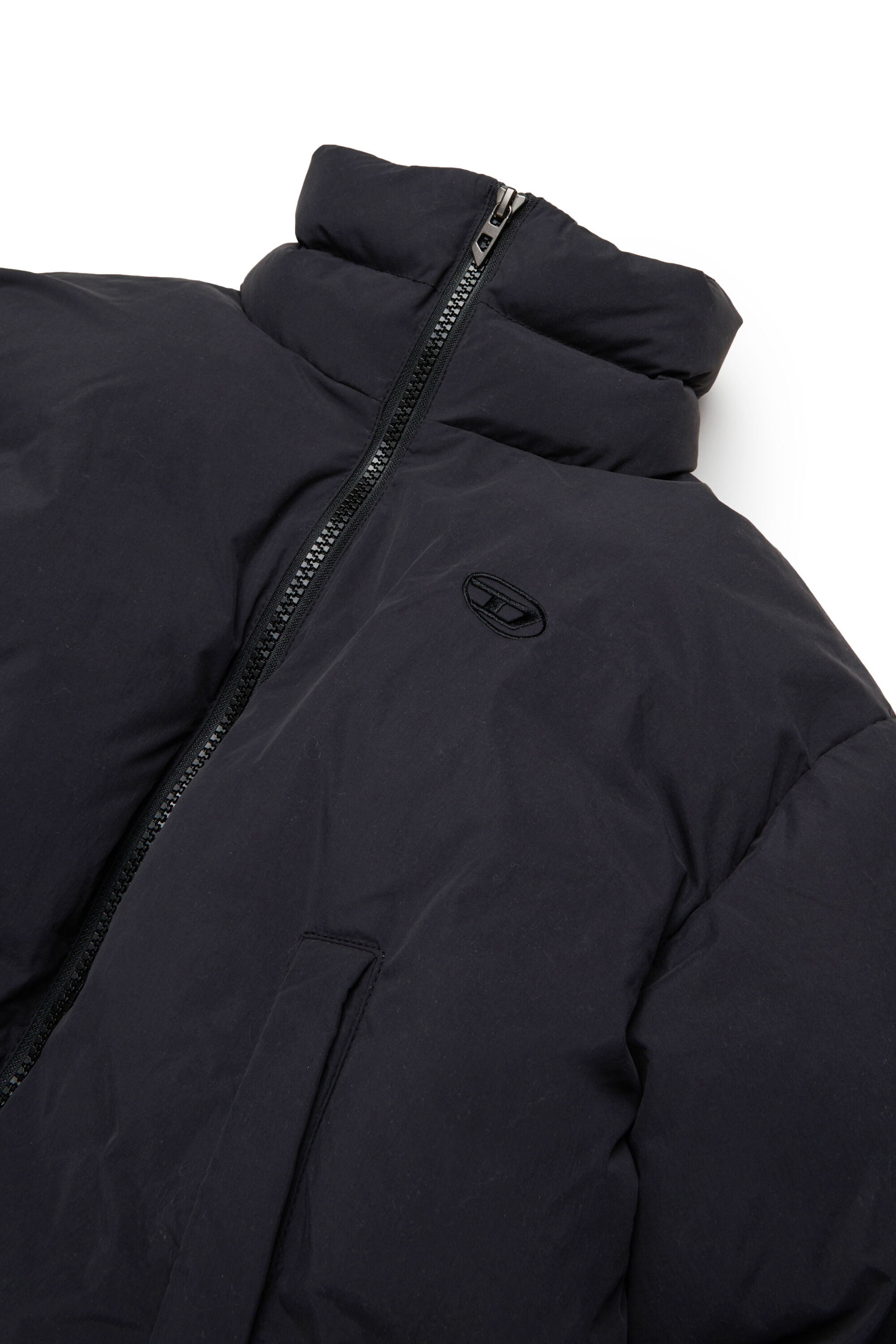 Diesel - JWRAVYS, Woman's Padded nylon jacket with zipper in Black - 3