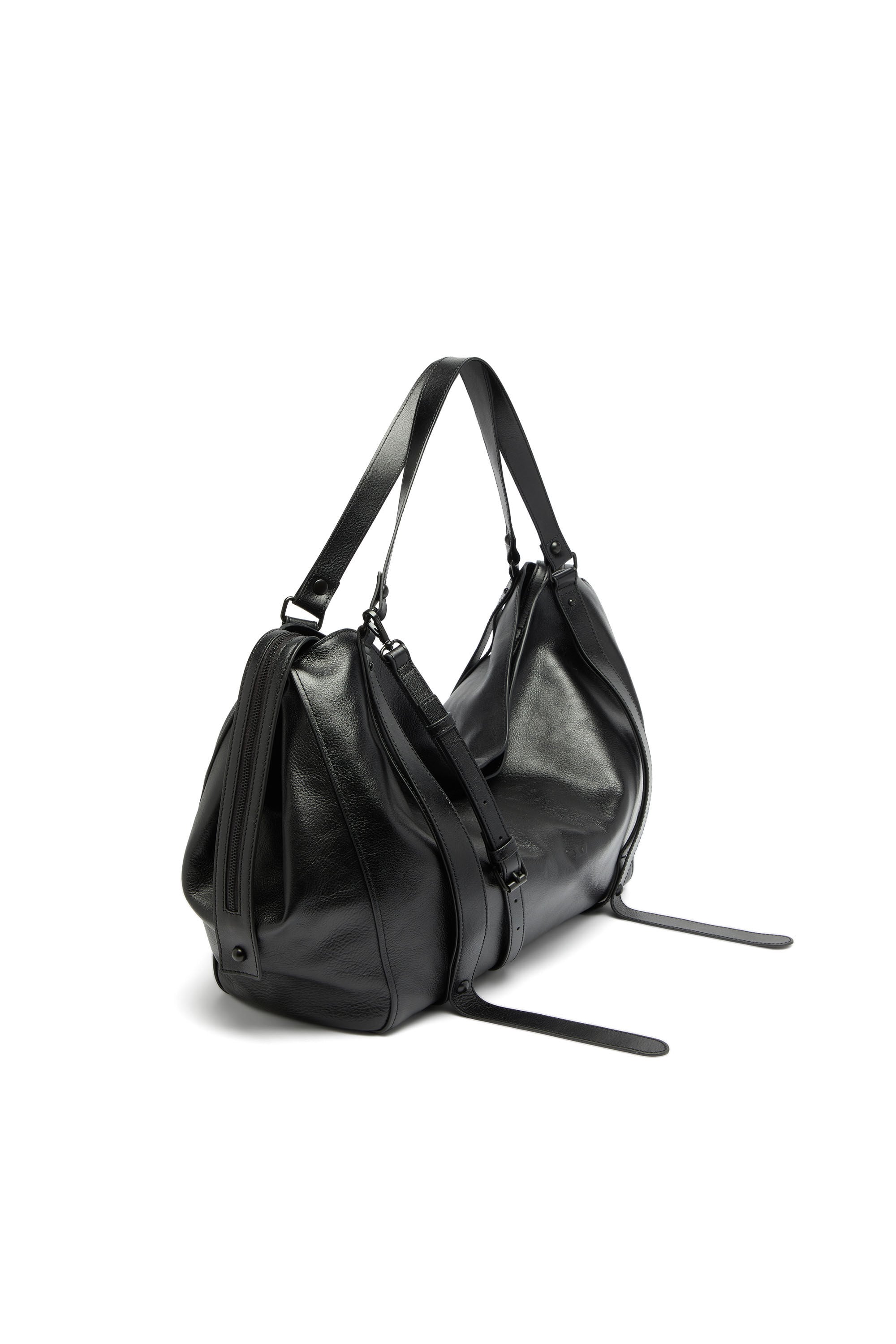 Diesel - D-ONE DUFFLE 48H, Unisex's D-One-Duffle bag in leather in Black - 5