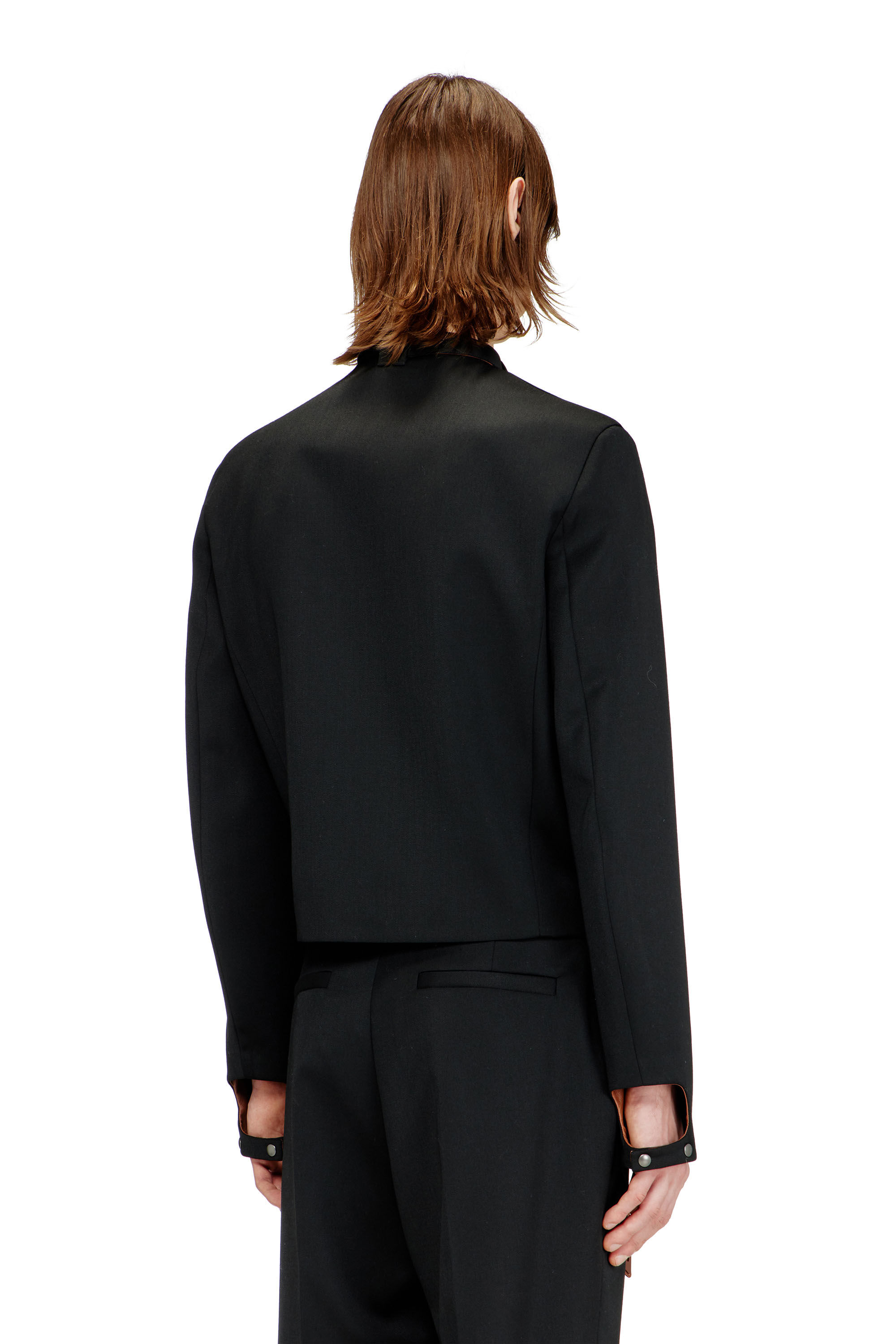 Men's Tailored jacket with biker neck strap | Black | Diesel AU