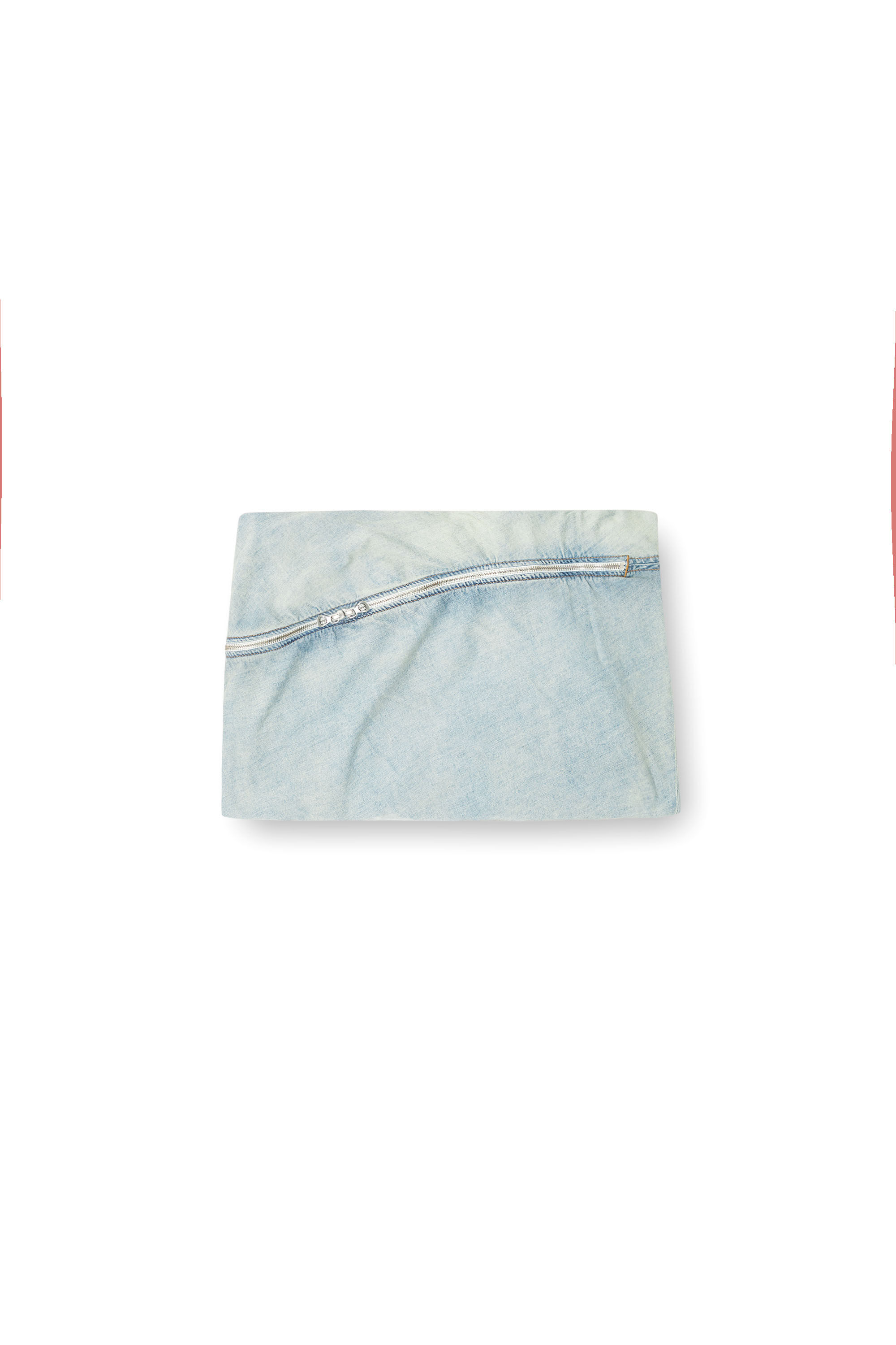 Diesel - DE-CLOT-S1, Woman's Short denim skirt with zip detail in Light Blue - 2