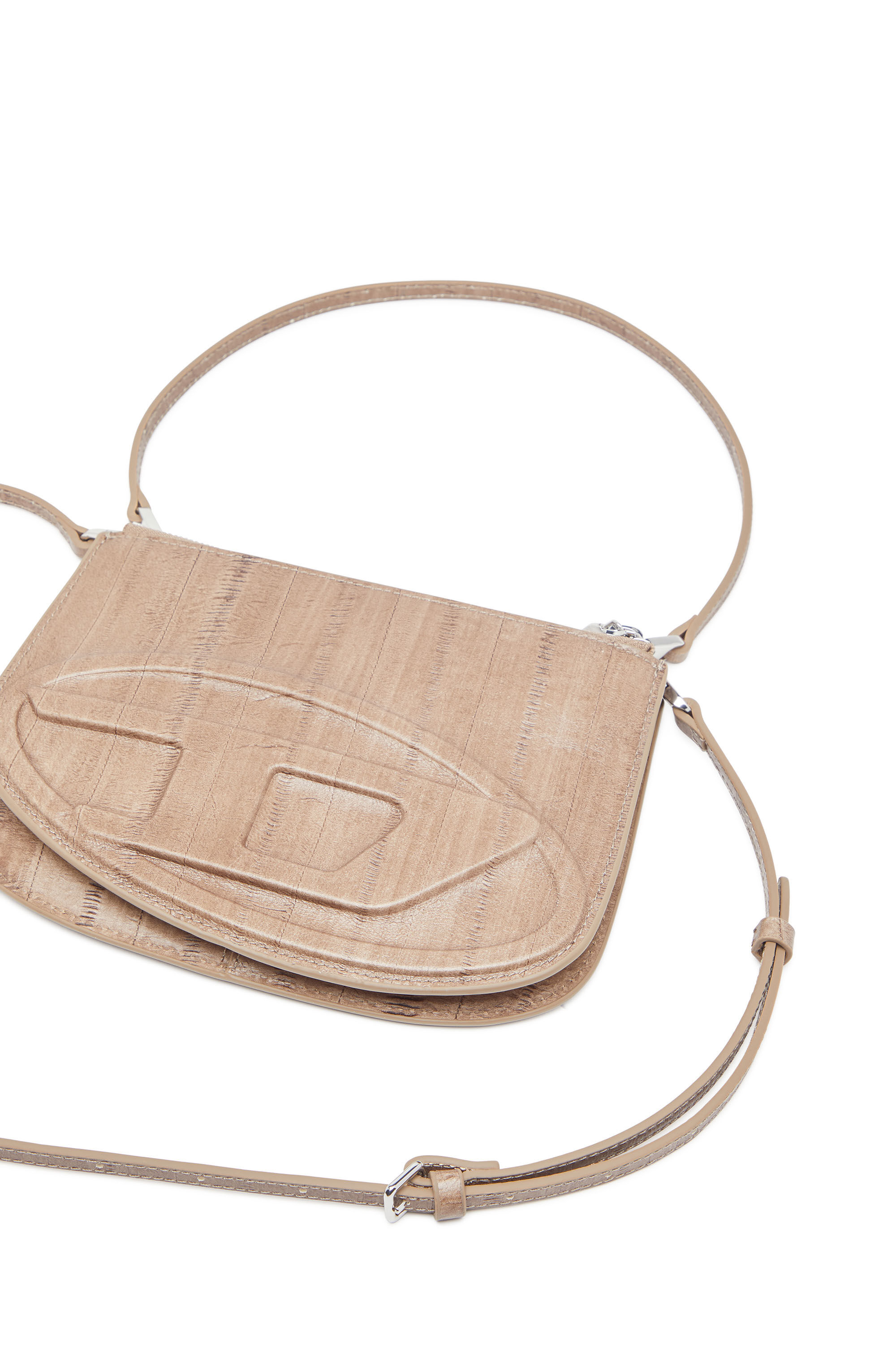 Diesel - 1DR TWIN, Woman's 1DR Twin-Double-pouch shoulder bag in printed leather in Light Brown - 2