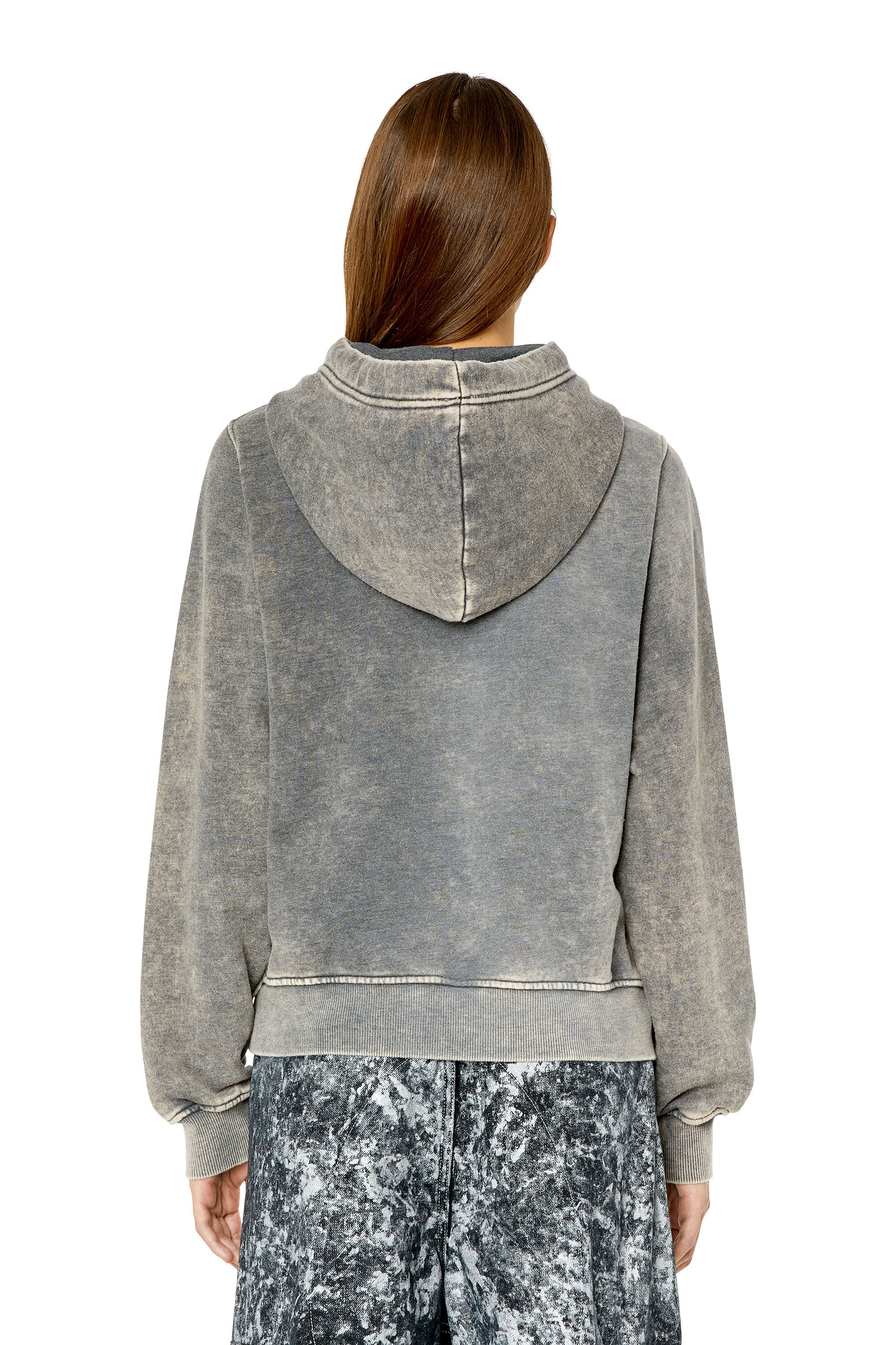 Diesel - F-REGGY-HOOD-G2, Woman's Hoodie with injection moulded logo in Dark grey - 4