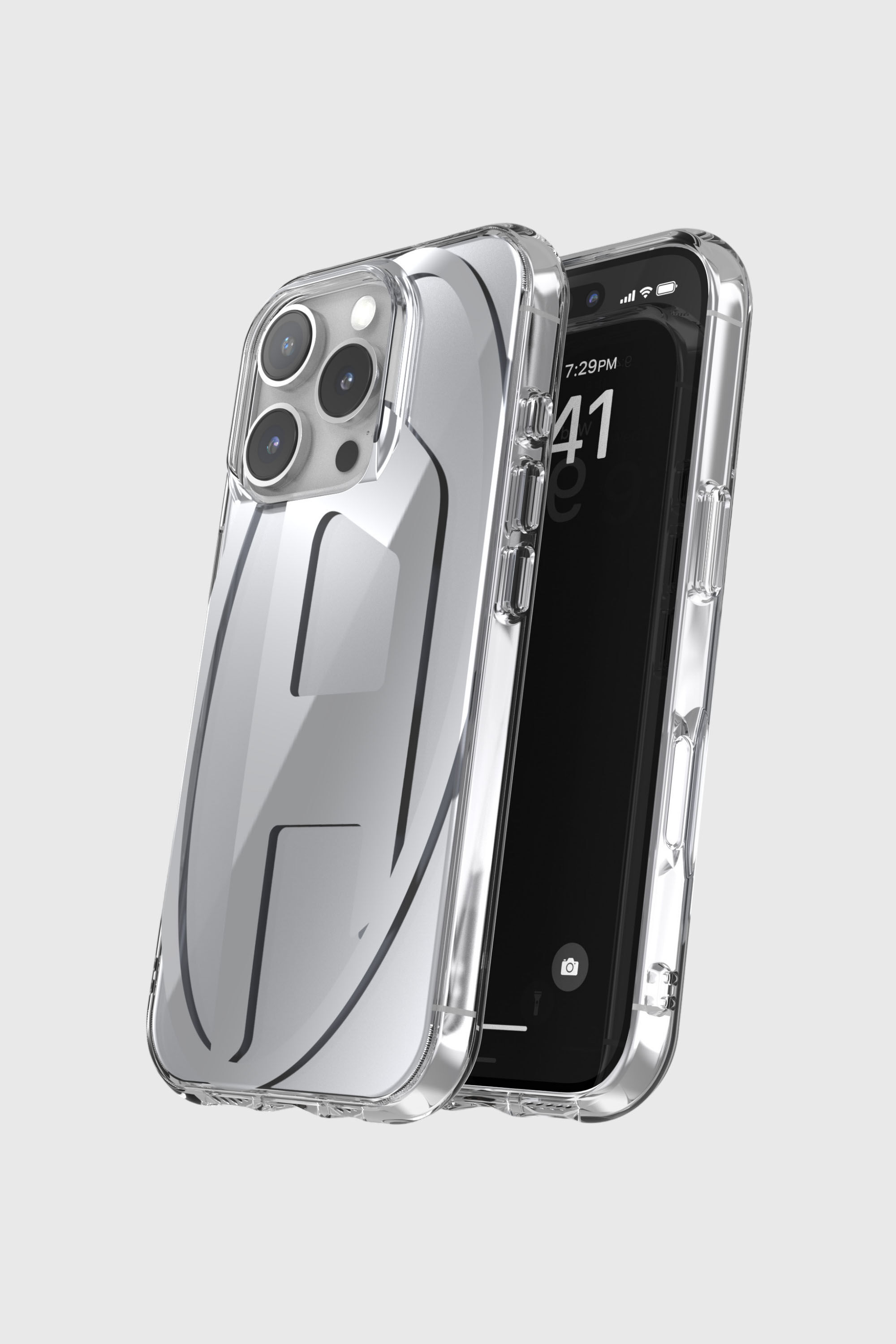 Diesel - 60160 AOP CASE, Unisex's Oval D Mirror Case for iP 16 Pro in Grey - 4