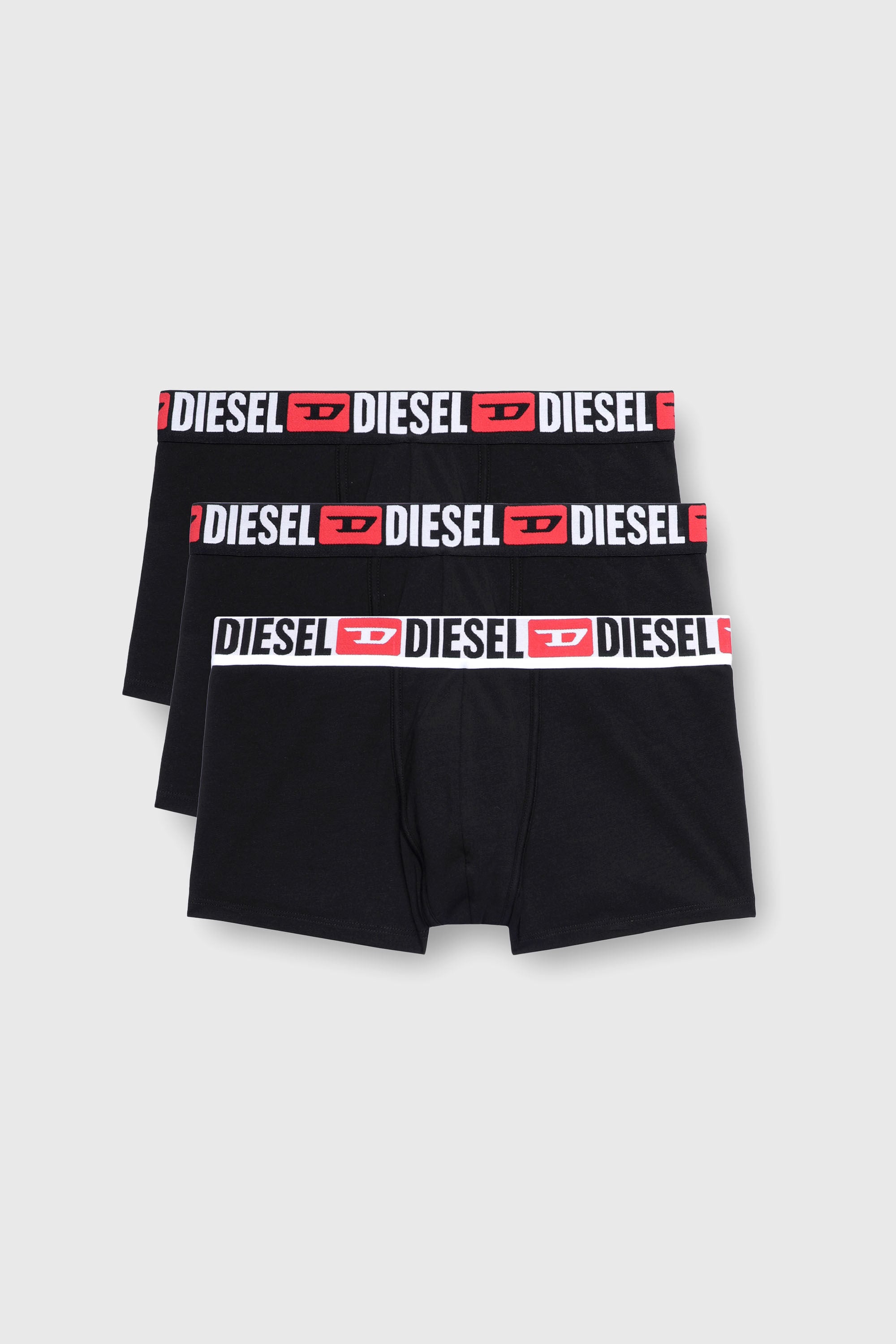 Diesel - UMBX-DAMIENTHREEPACK, Man's Three-pack of all-over logo waist boxers in Black - 2
