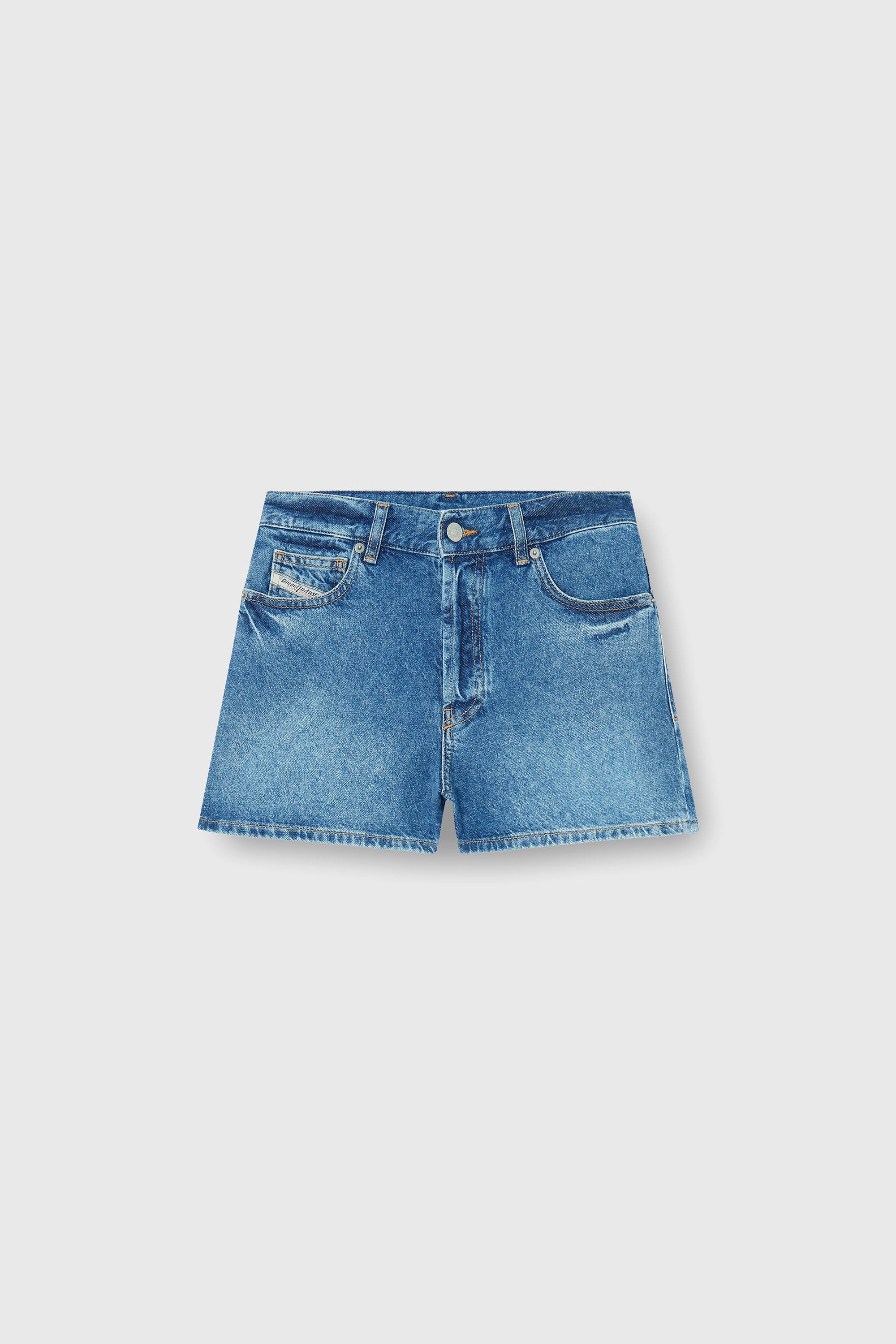 Diesel - DE-HELIOS, Woman's Shorts in worn-in denim in Medium blue - 2