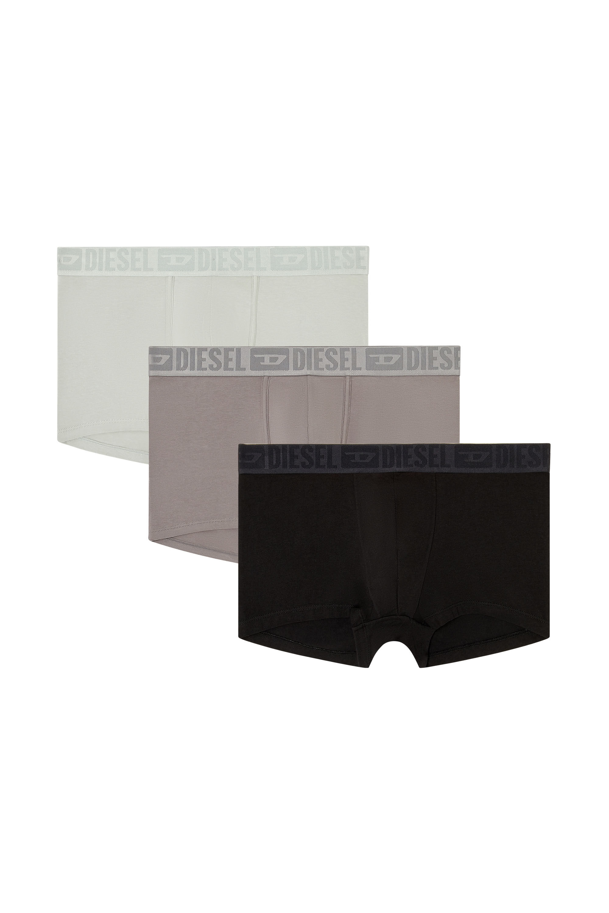 Diesel - MIKE-D-CORE-3PACK, Man's Three-pack of stretch cotton boxer briefs with tonal waistband in Gray/Black - 2