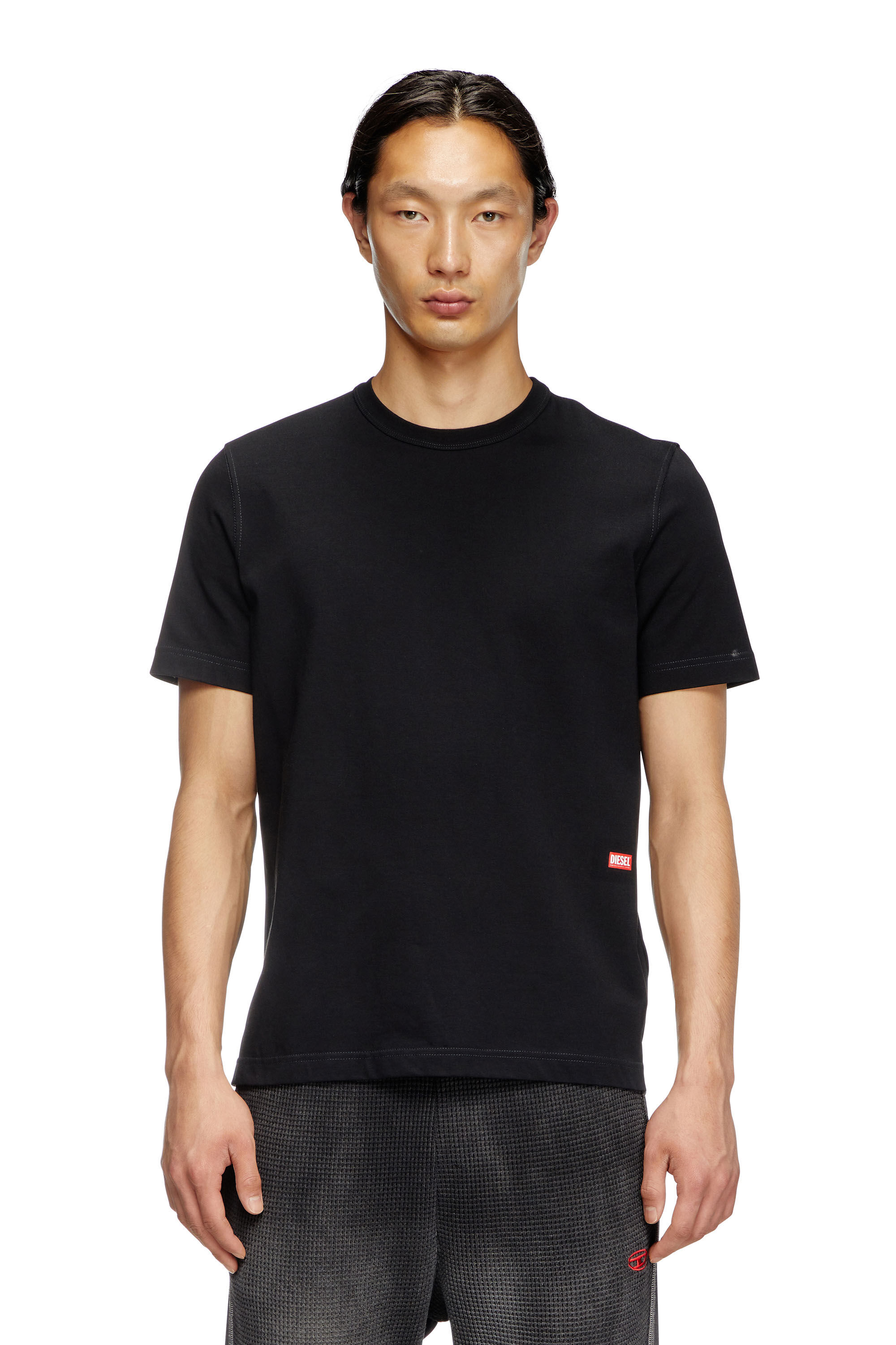 Diesel - T-ADJUST-SLITS-R13, Man's T-shirt with runway set print in Black - 3