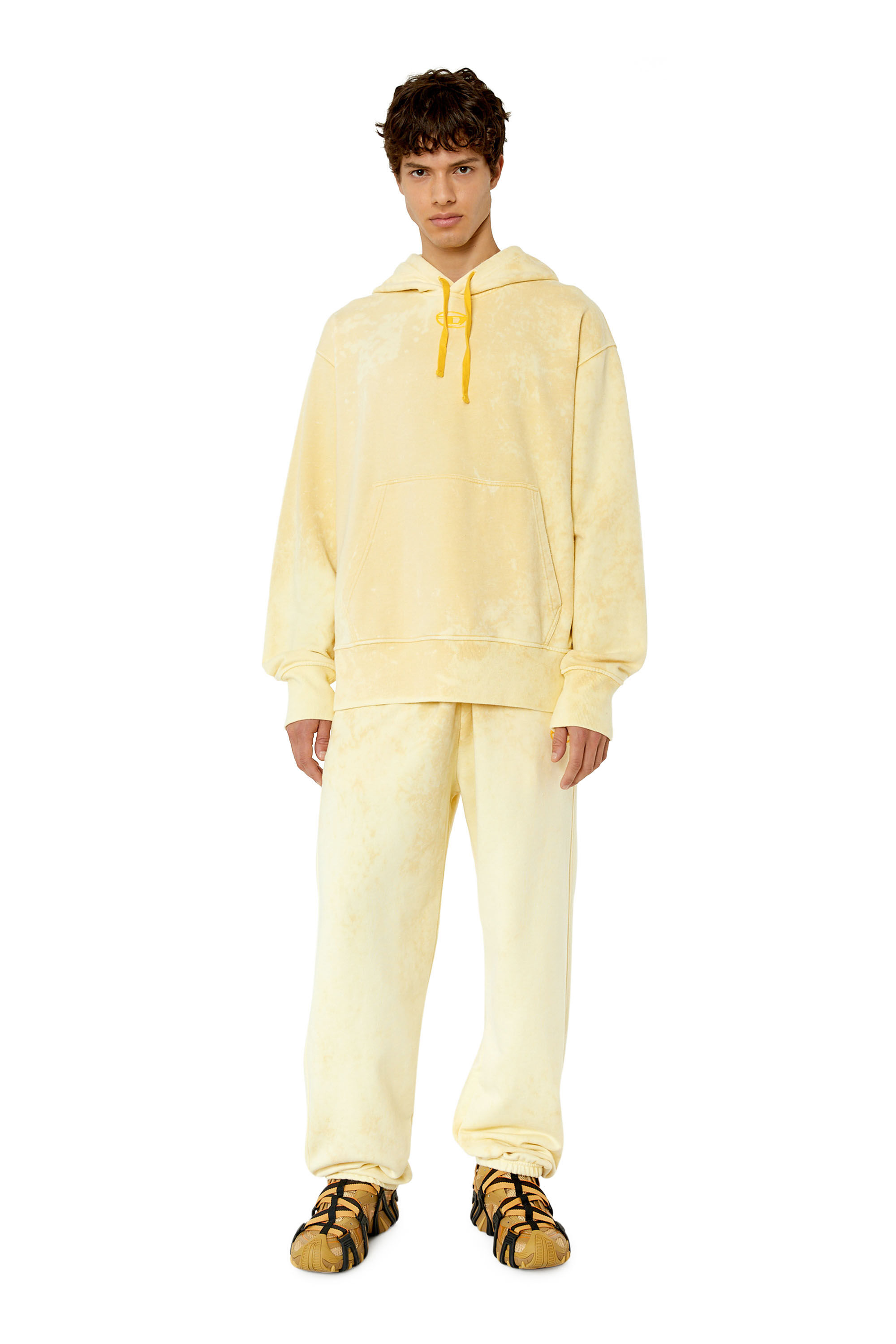 Diesel - S-MACS-HOOD-G2, Man's Oversized faded hoodie with logo in Yellow - 1