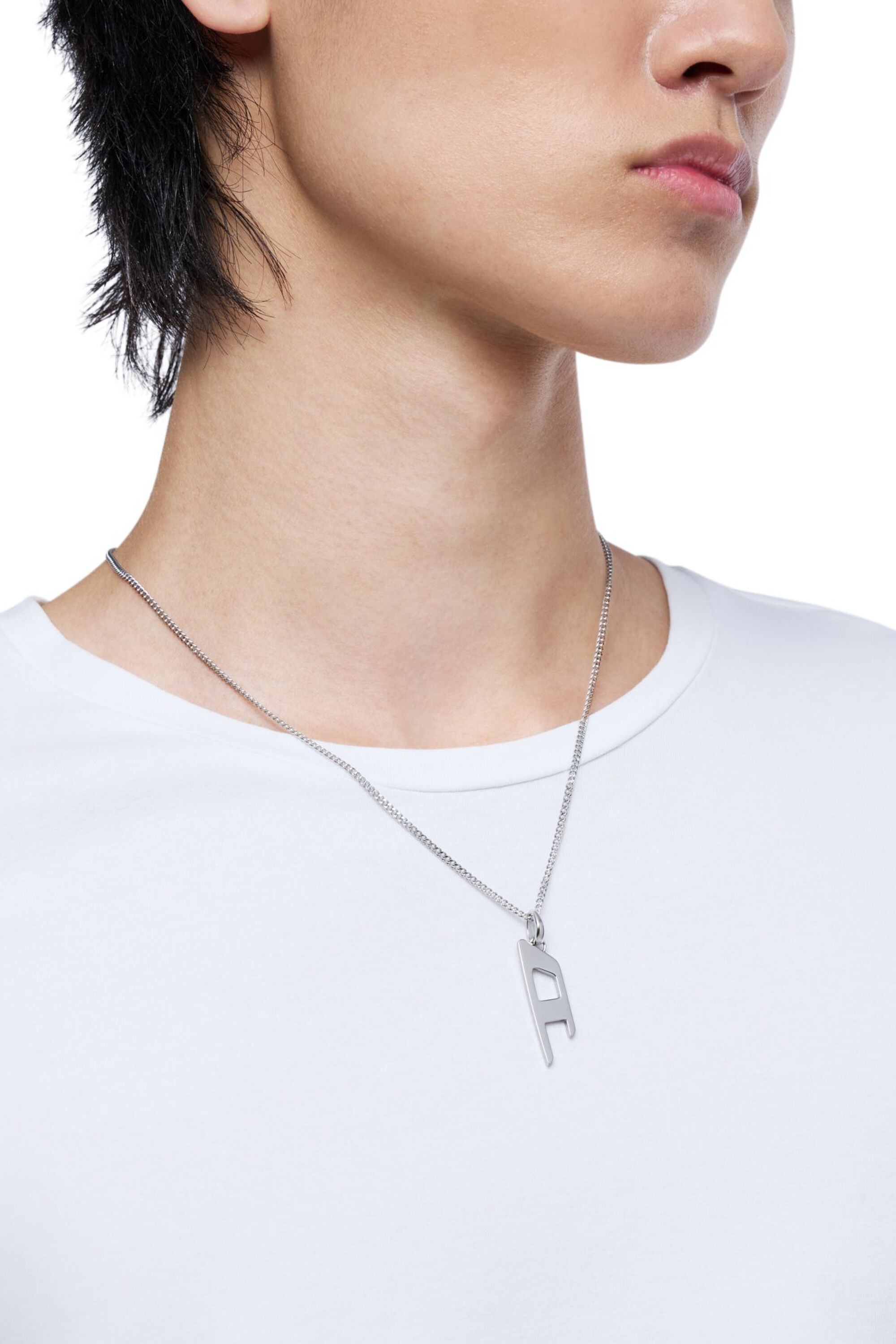 diesel ネックレス Dロゴ Women's Stainless steel d logo pendant necklace | Silver | Diesel