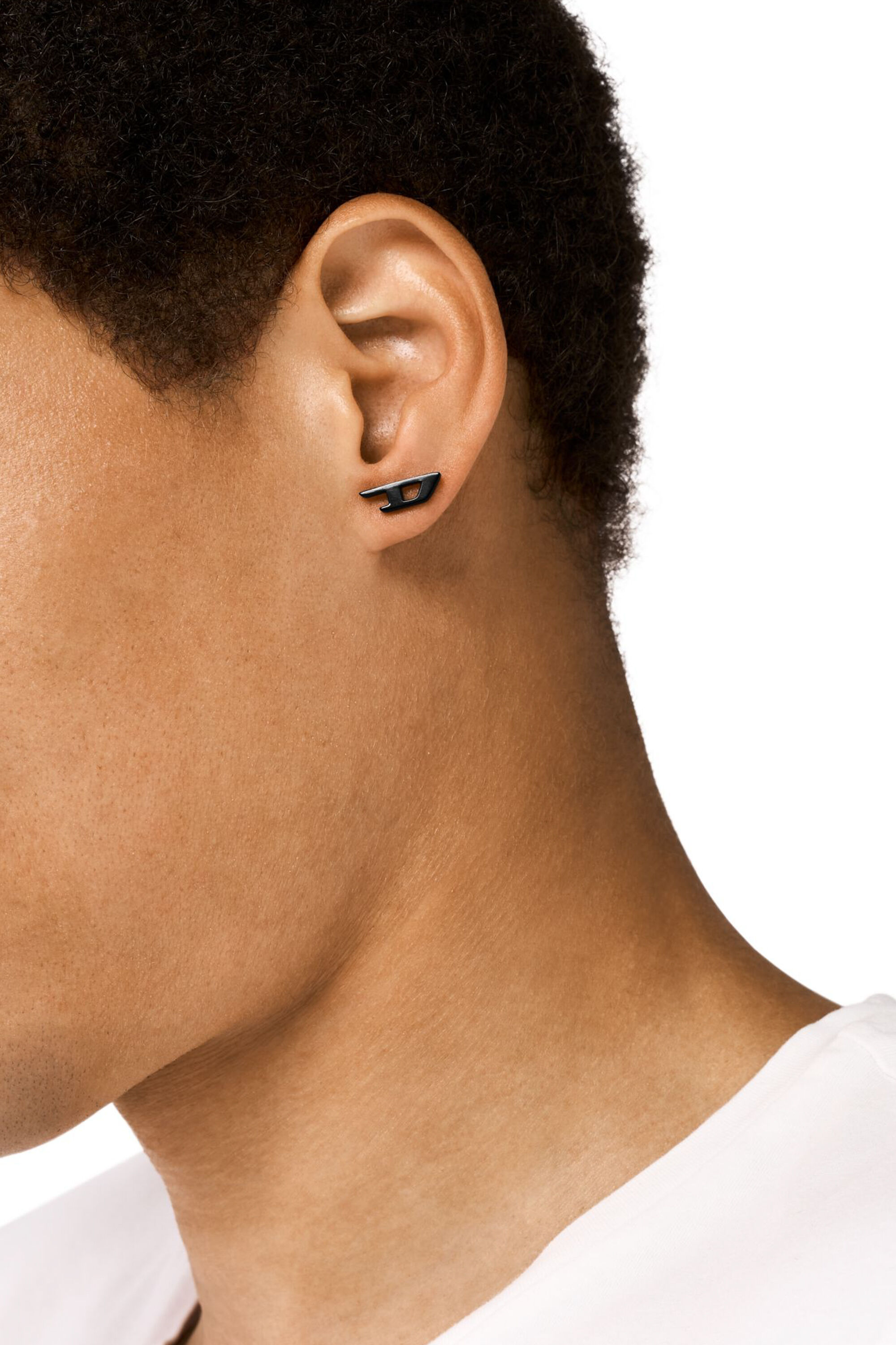 Women's Black Stainless Steel Stud Earring | Black | Diesel