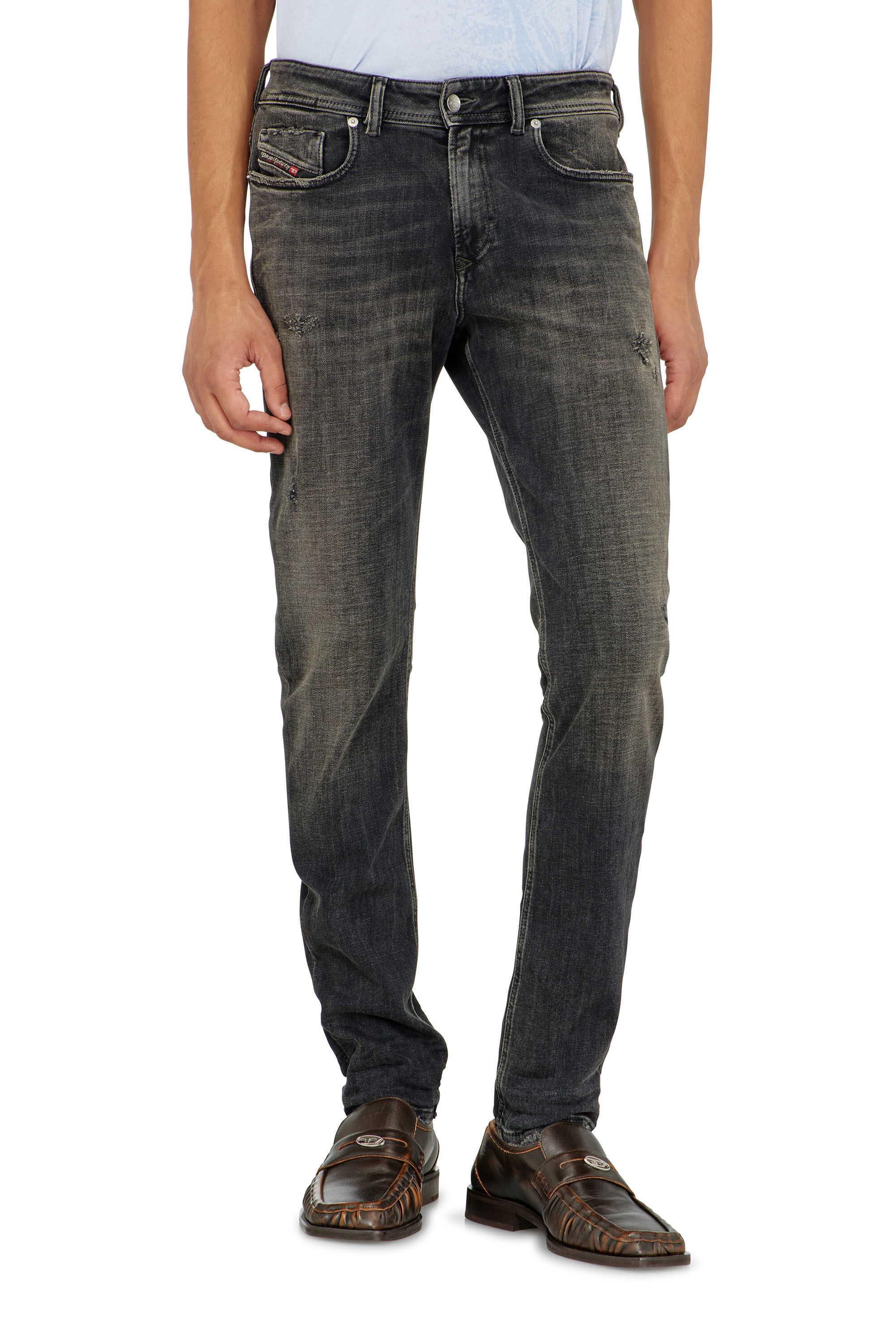 Diesel - Man's Skinny Jeans 1979 Sleenker 09P77, Black/Dark grey - 4