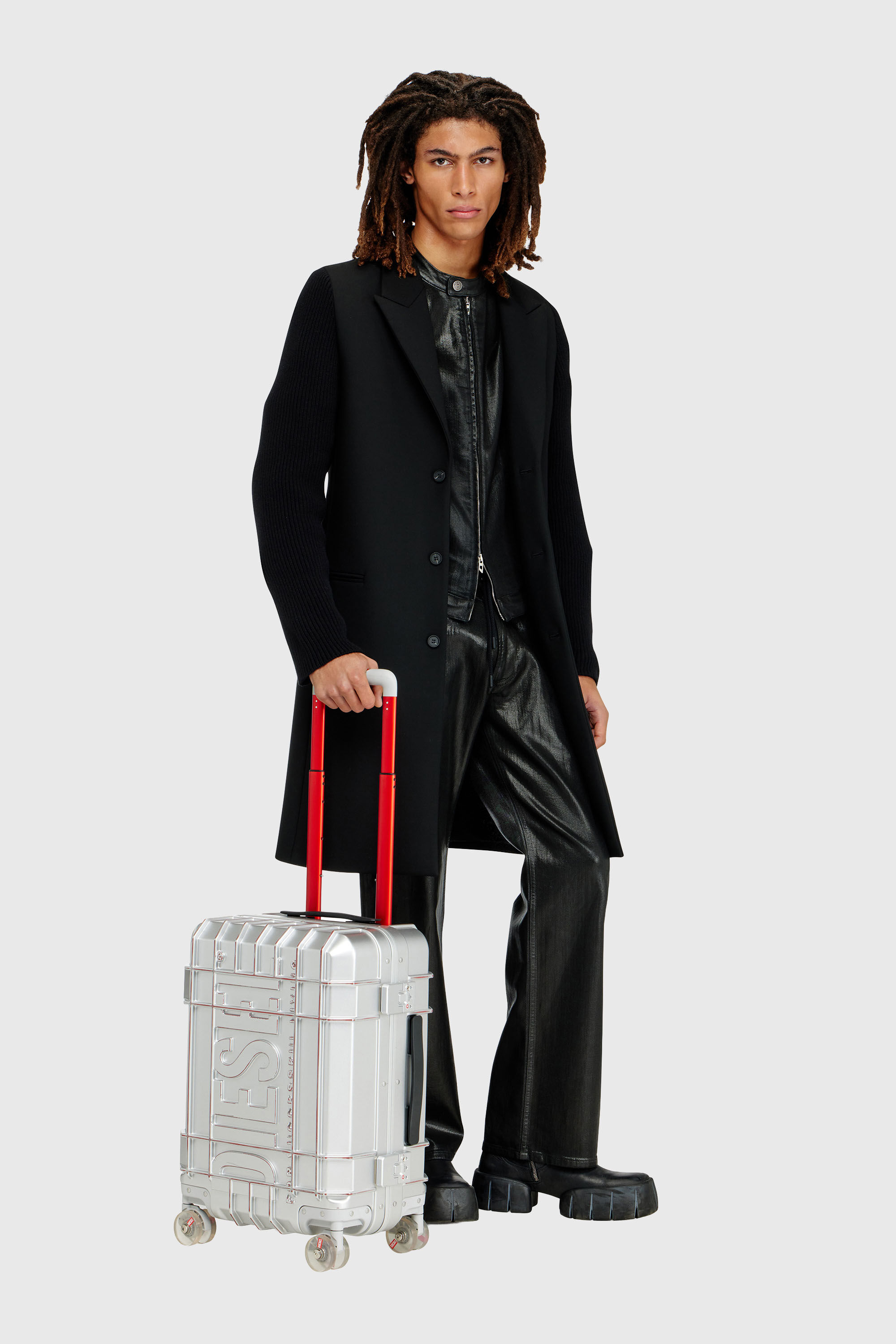 Diesel - DIESEL PC STRONG IMAGE TROLLEY- DSL003, Unisex's Rugged suitcase size S in Silver - 1
