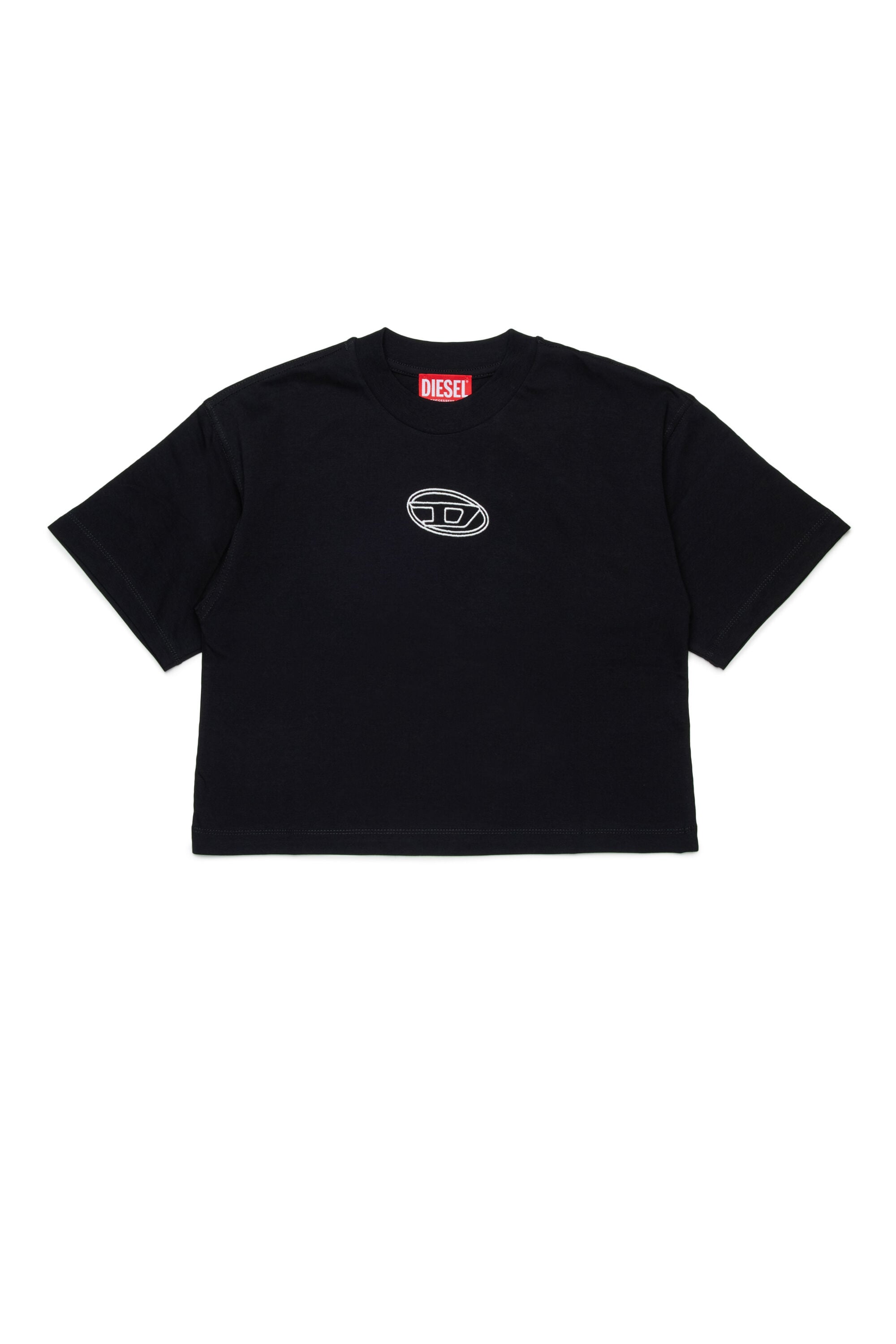 Diesel - TIXAN, Woman's Cotton T-shirt with central logo in Black - 1