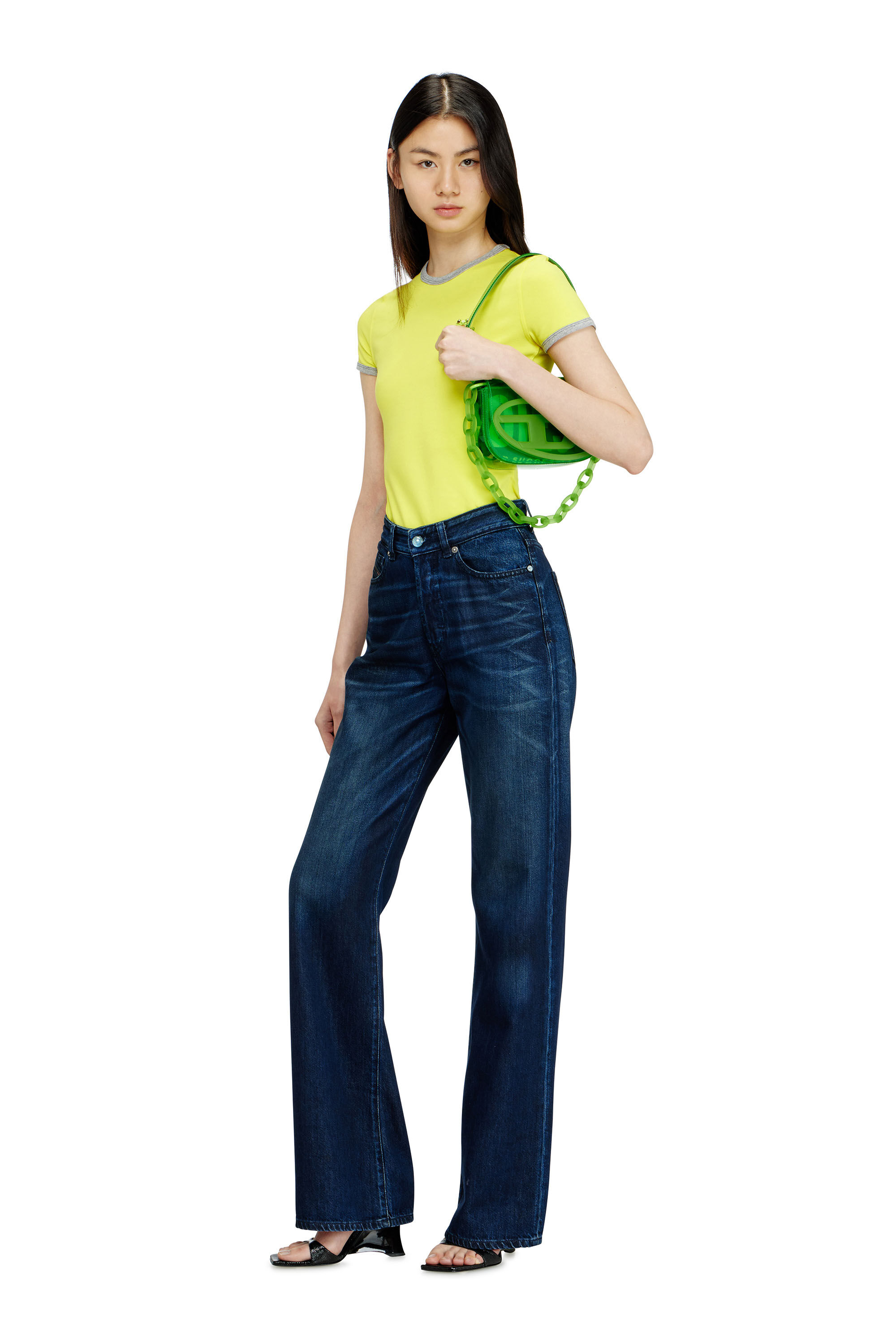 Diesel - 1DR, Woman's 1DR-Iconic shoulder bag in transparent TPU in Green - 1