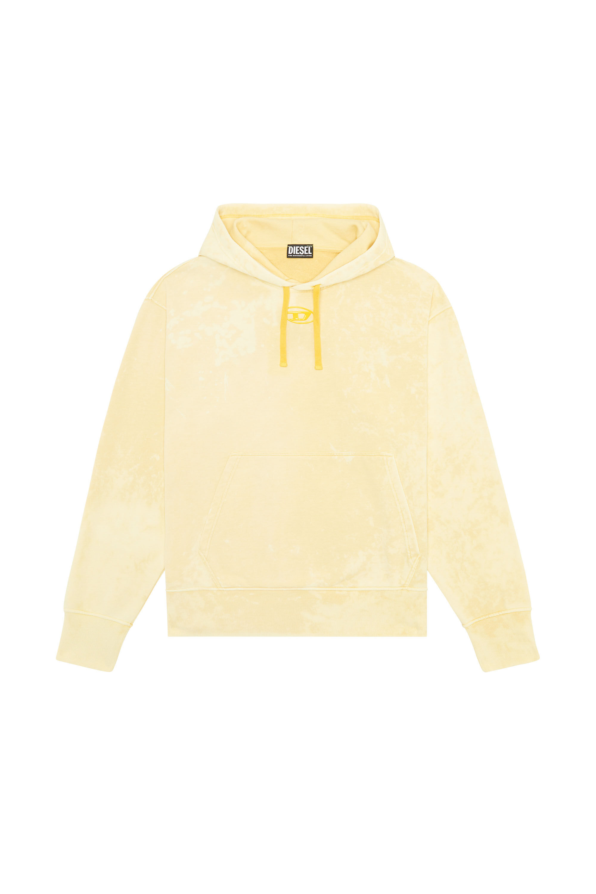 Diesel - S-MACS-HOOD-G2, Man's Oversized faded hoodie with logo in Yellow - 2