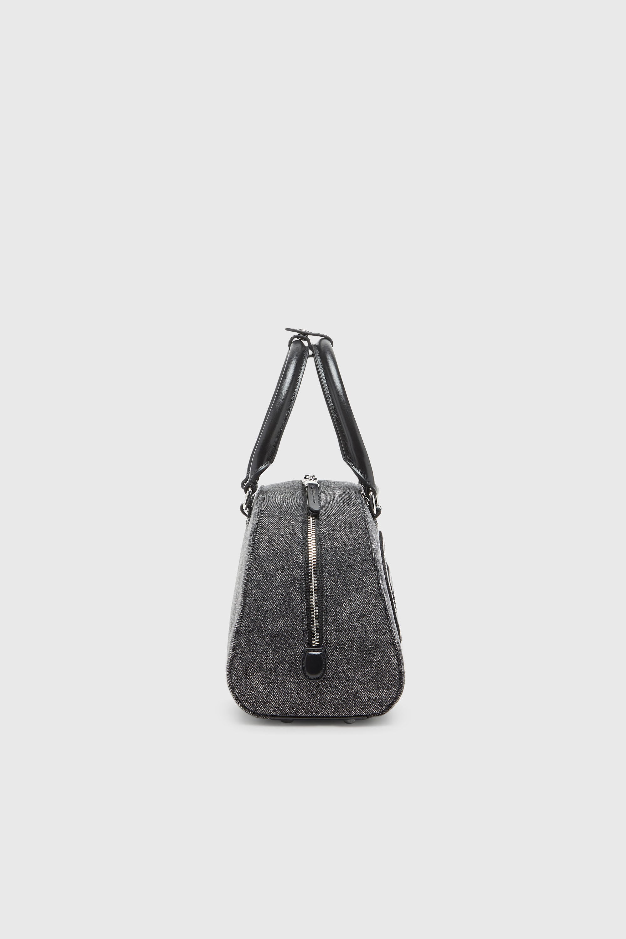 Diesel - 1DR DOME TOP HANDLE, Woman's 1DR Dome-Bowling bag in washed denim in Grey - 4