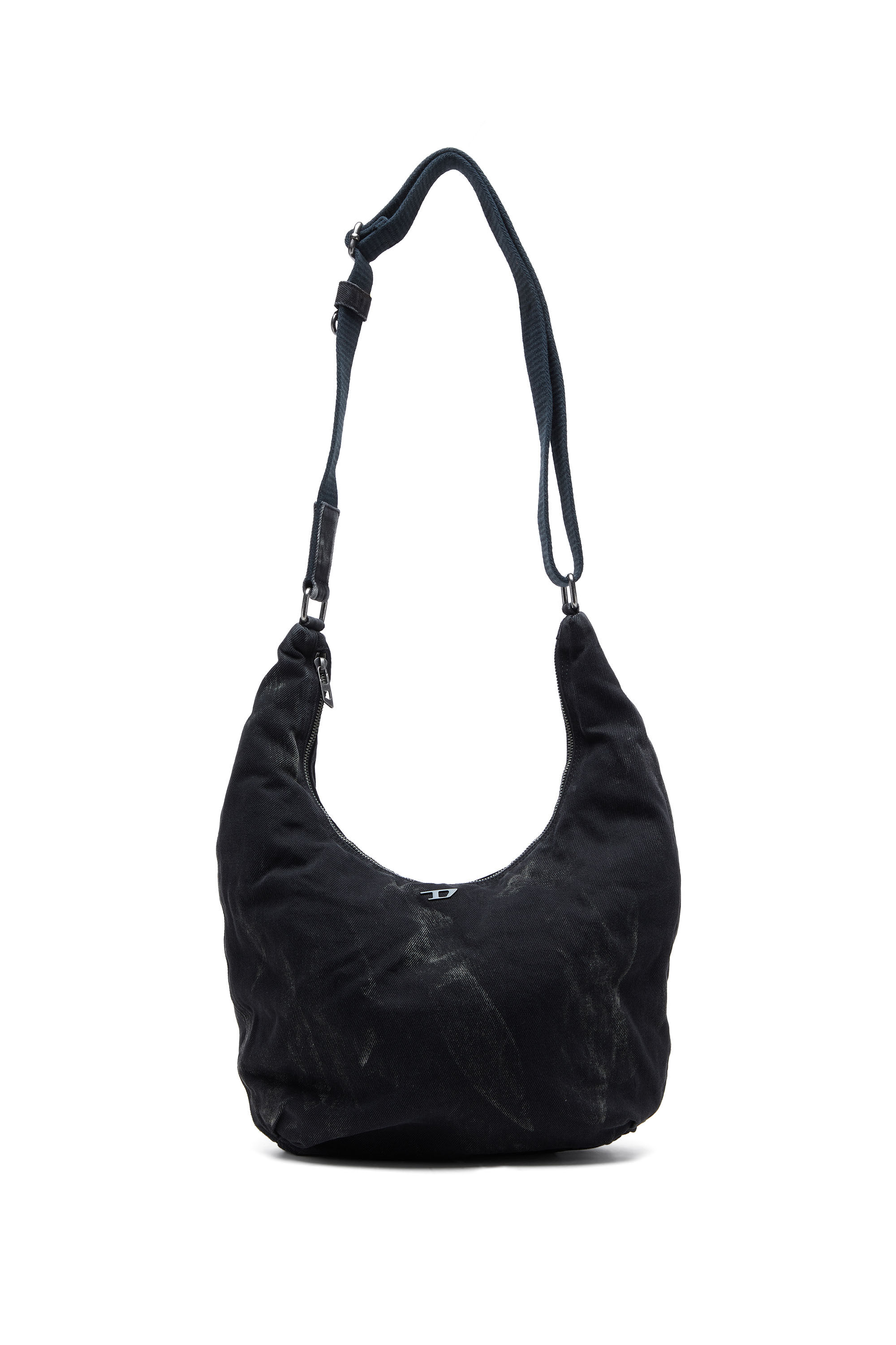 Women's Rave - Hobo denim bag with zipper | Black | Diesel