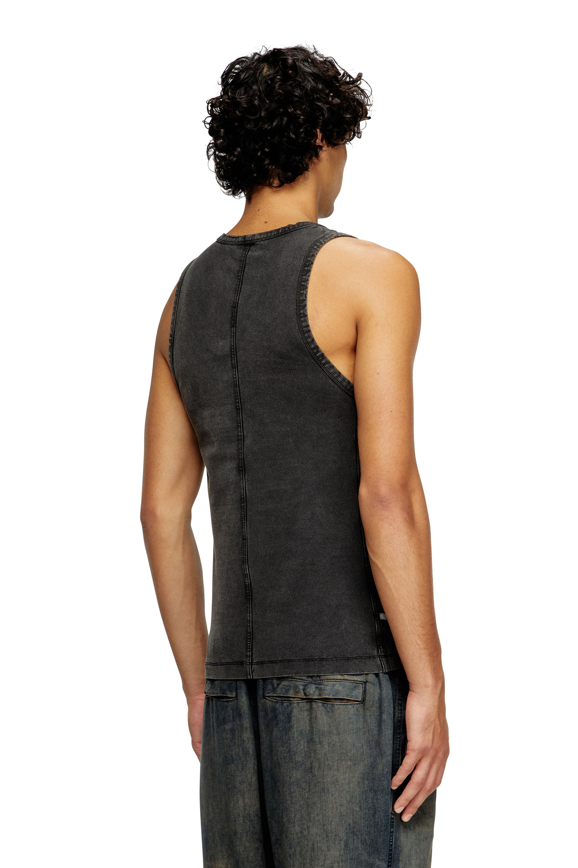 Men's Tank top in denim-look jersey | Black | Diesel AU