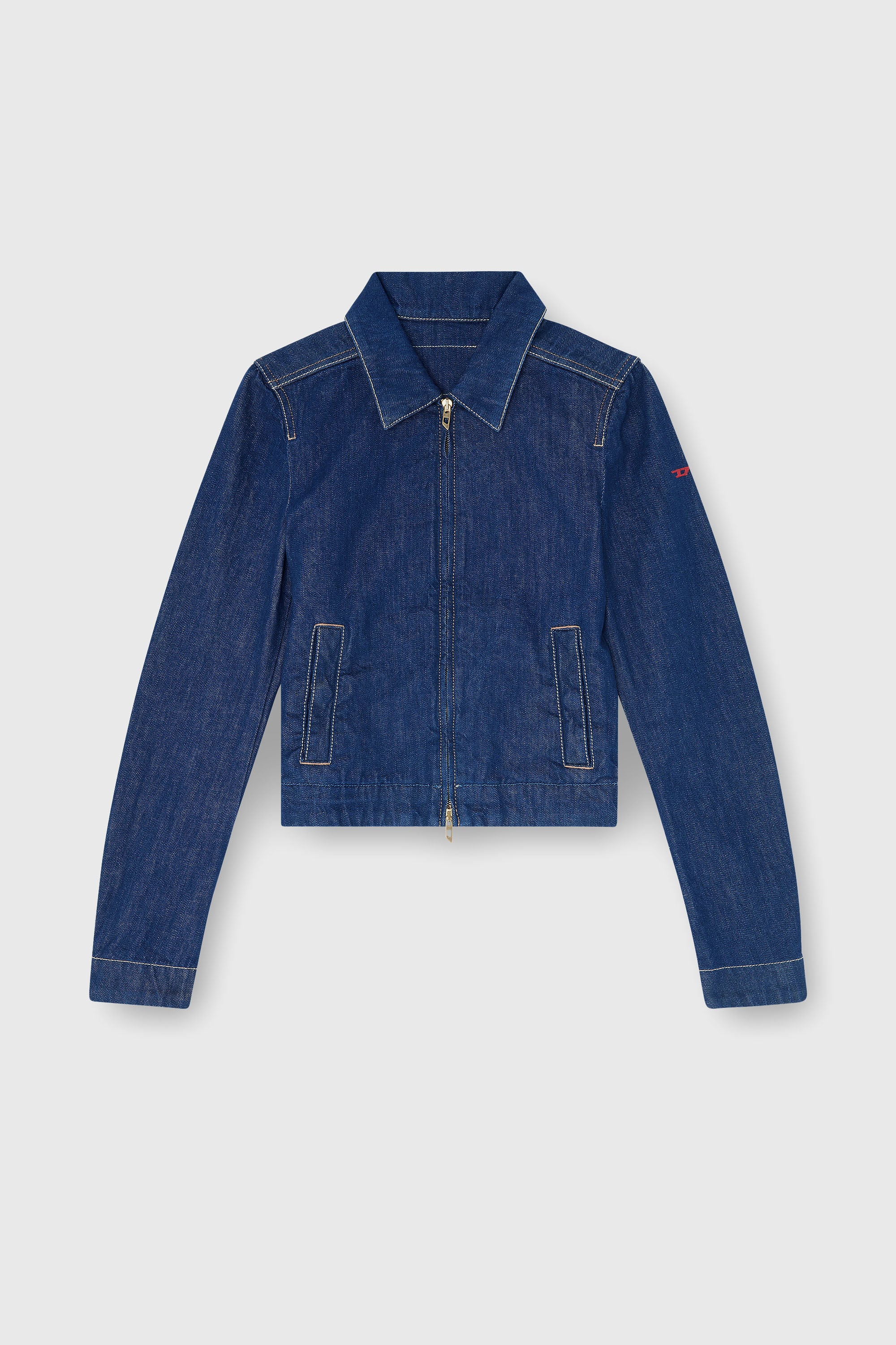 Diesel - DE-CORB, Woman's Coach jacket in rinse denim in Dark Blue - 2