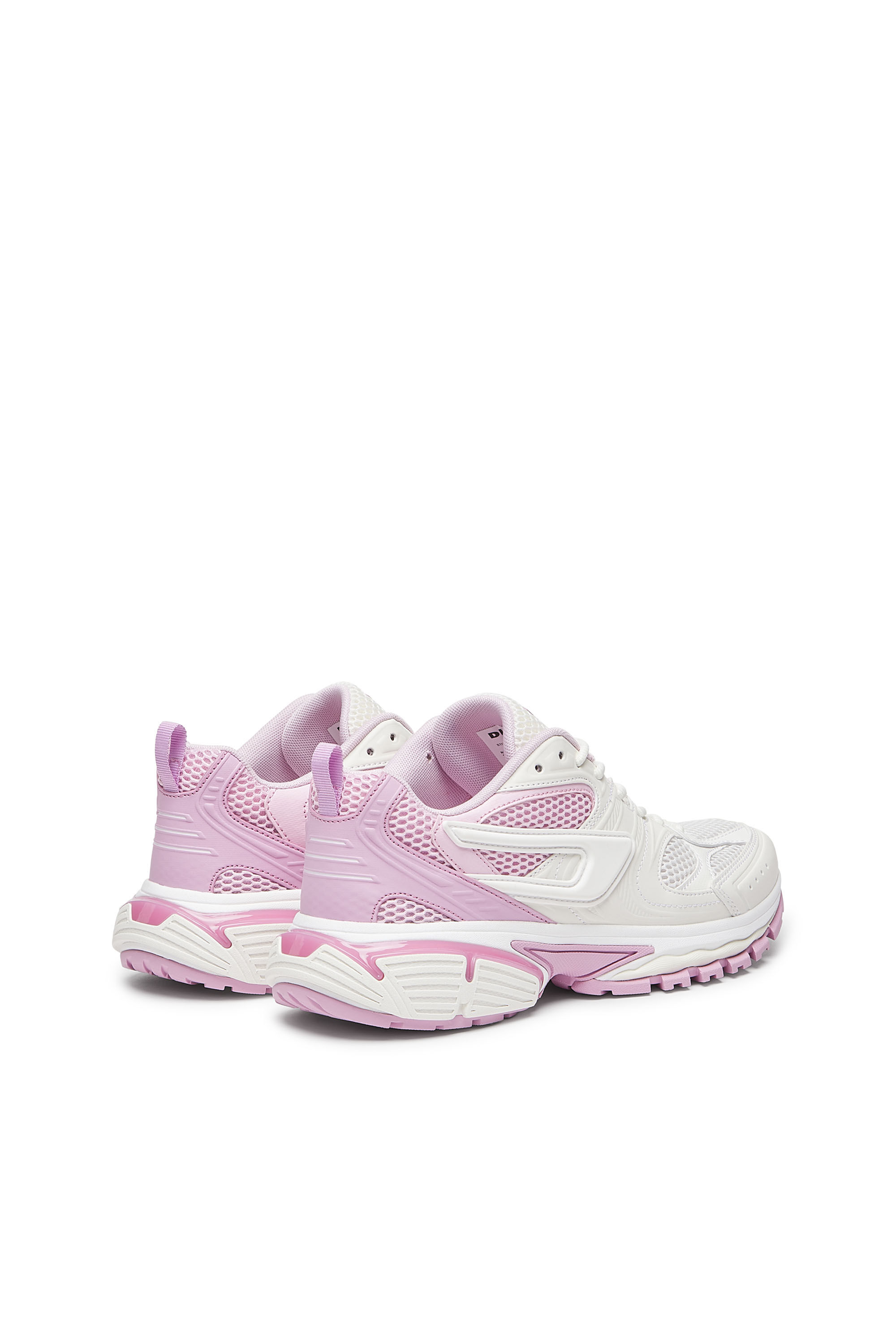 Diesel - S-SERENDIPITY PRO-X1 W, Woman's S-Serendipity Pro-X1 W - Mesh sneakers with embossed overlays in White/Pink - 3
