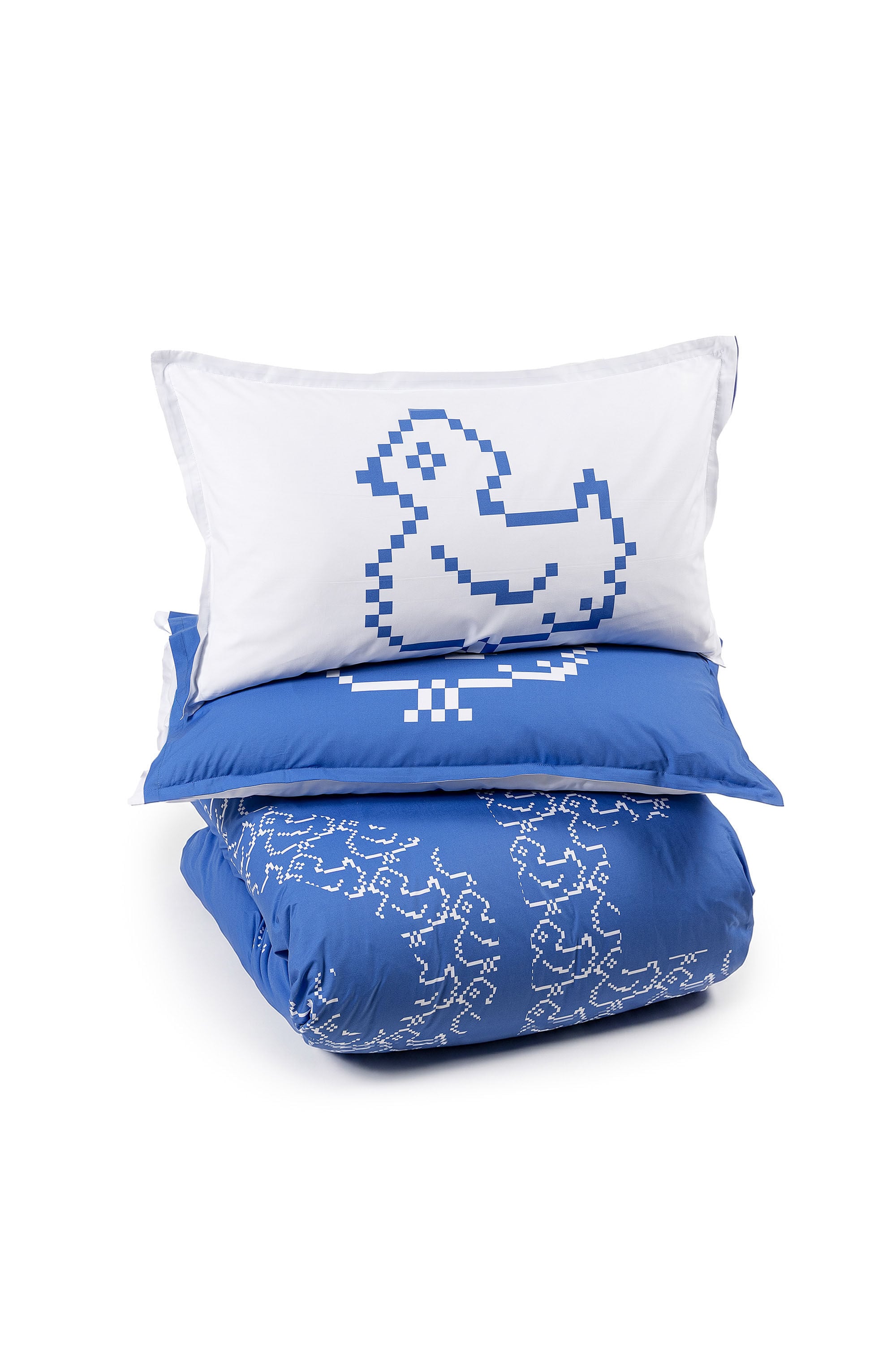 Diesel - 1018141  PIXEL DUCKS BLUE PERCALE DUVET, Unisex's Percale duvet cover set for queen size bed in Blue - 2