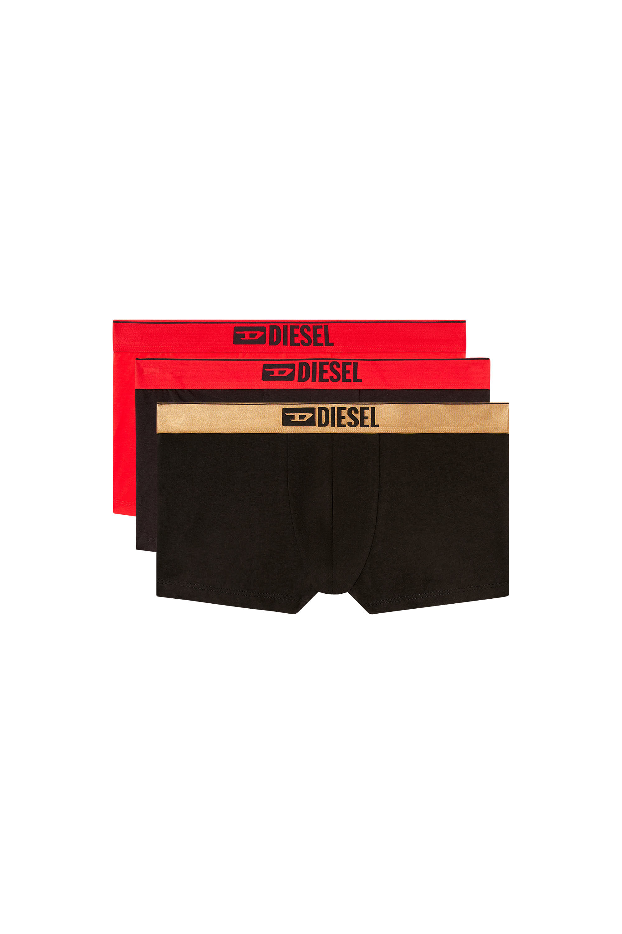 Diesel - DAMIEN-GFT-3PACK, Man's Three-pack metallic boxer in Black/Red - 2