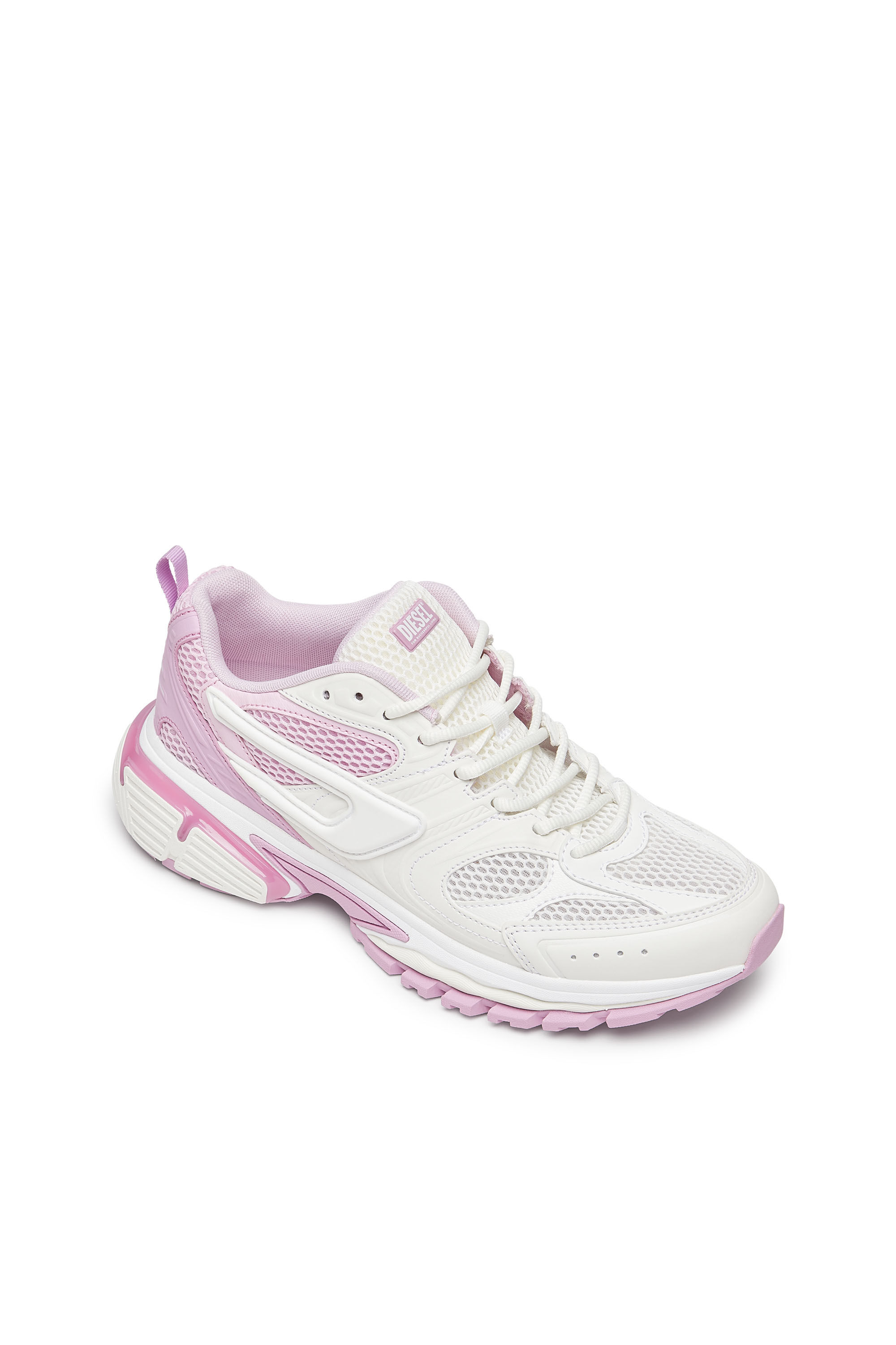 Diesel - S-SERENDIPITY PRO-X1 W, Woman's S-Serendipity Pro-X1 W - Mesh sneakers with embossed overlays in White/Pink - 6