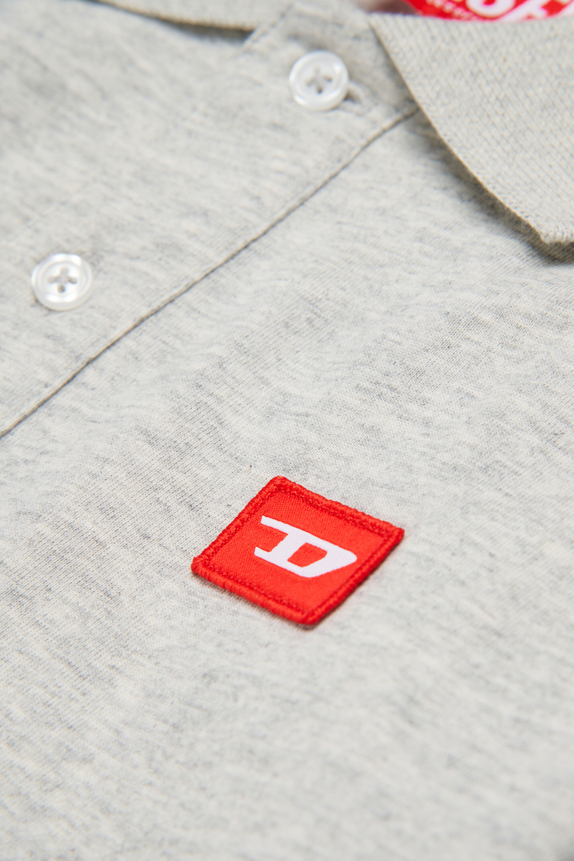 Diesel - TAKAO, Man's Cotton polo with logo in Grey - 4