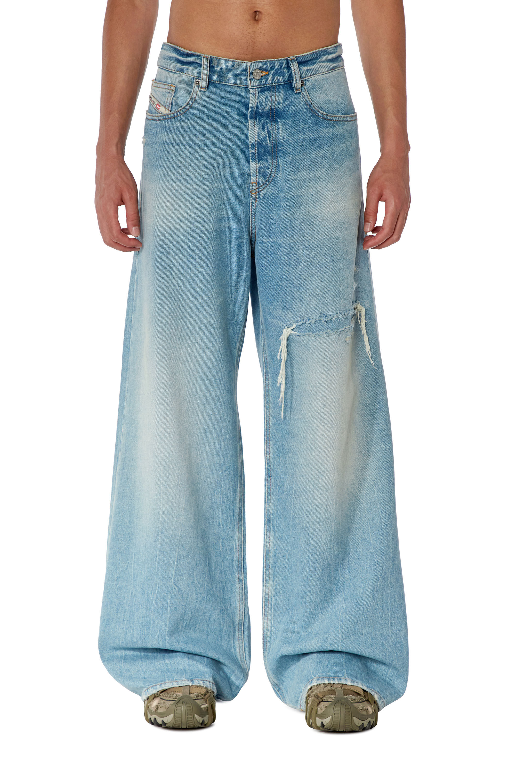 D-Rise Men: Oversized Light blue Regular Baggy Jeans | Diesel