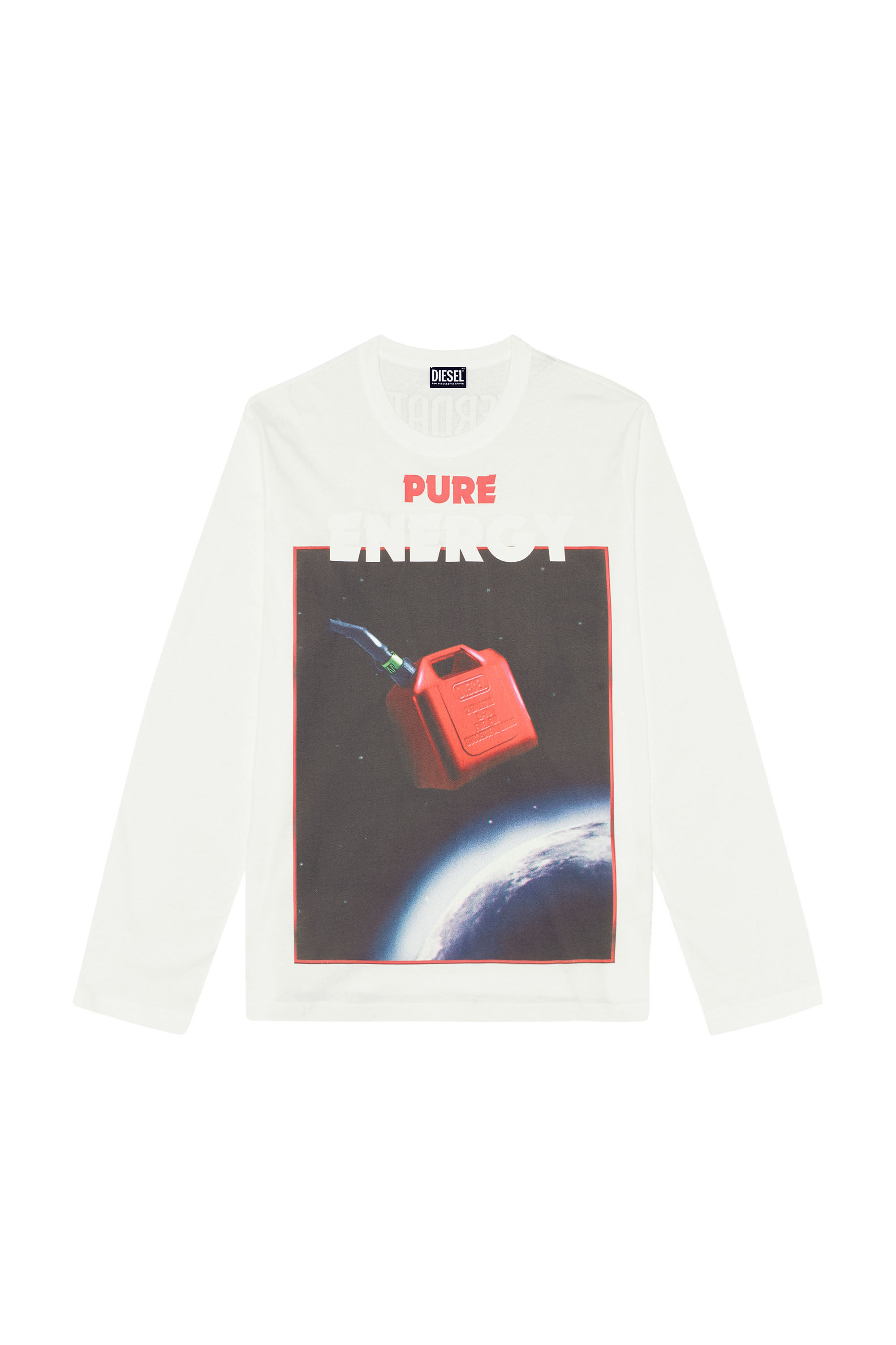 Diesel - T-CRANE-LS-G4, Man's Long-sleeve T-shirt with graphic prints in White - 2